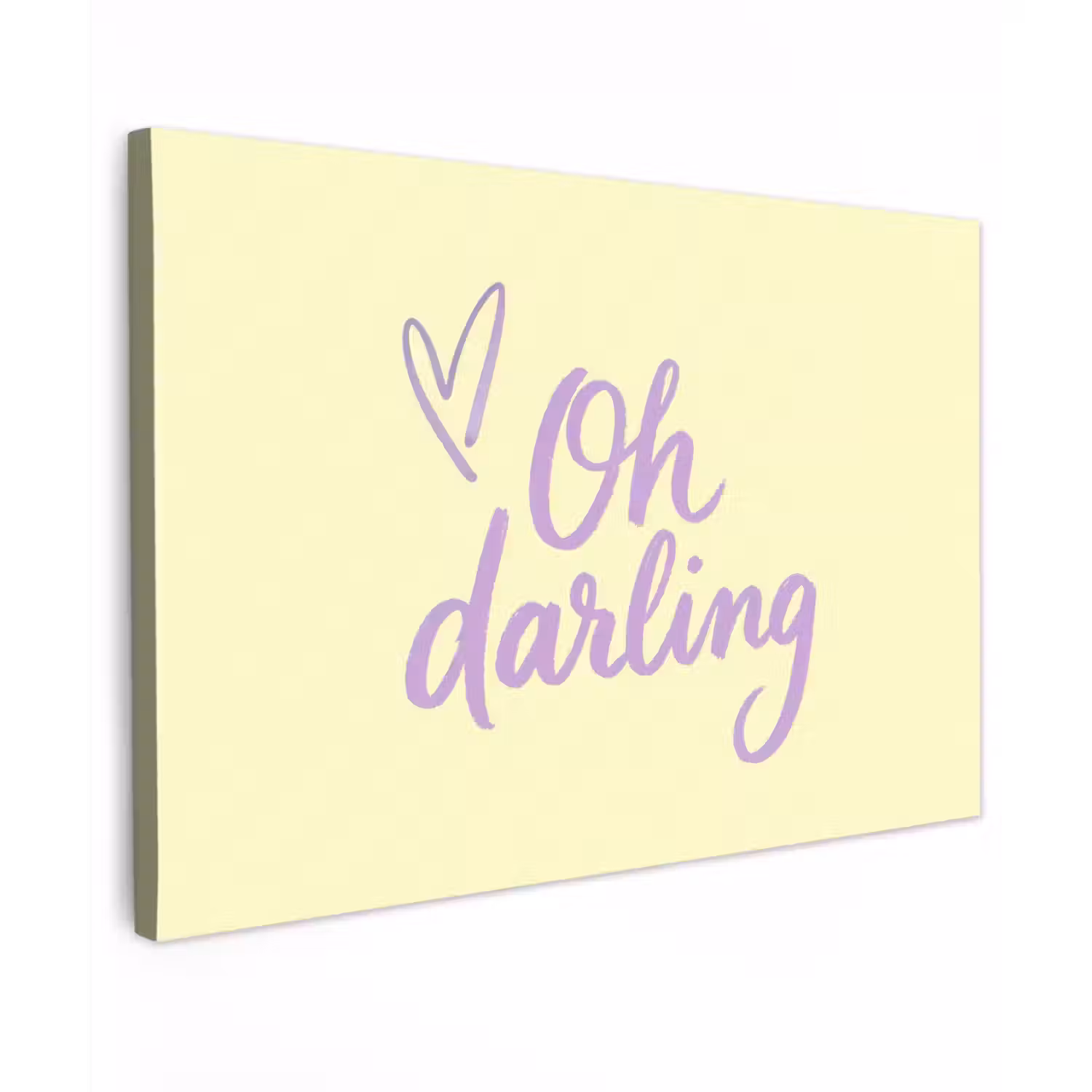 Oh darling - Geel - Hart canvas 2cm klein -z3d
