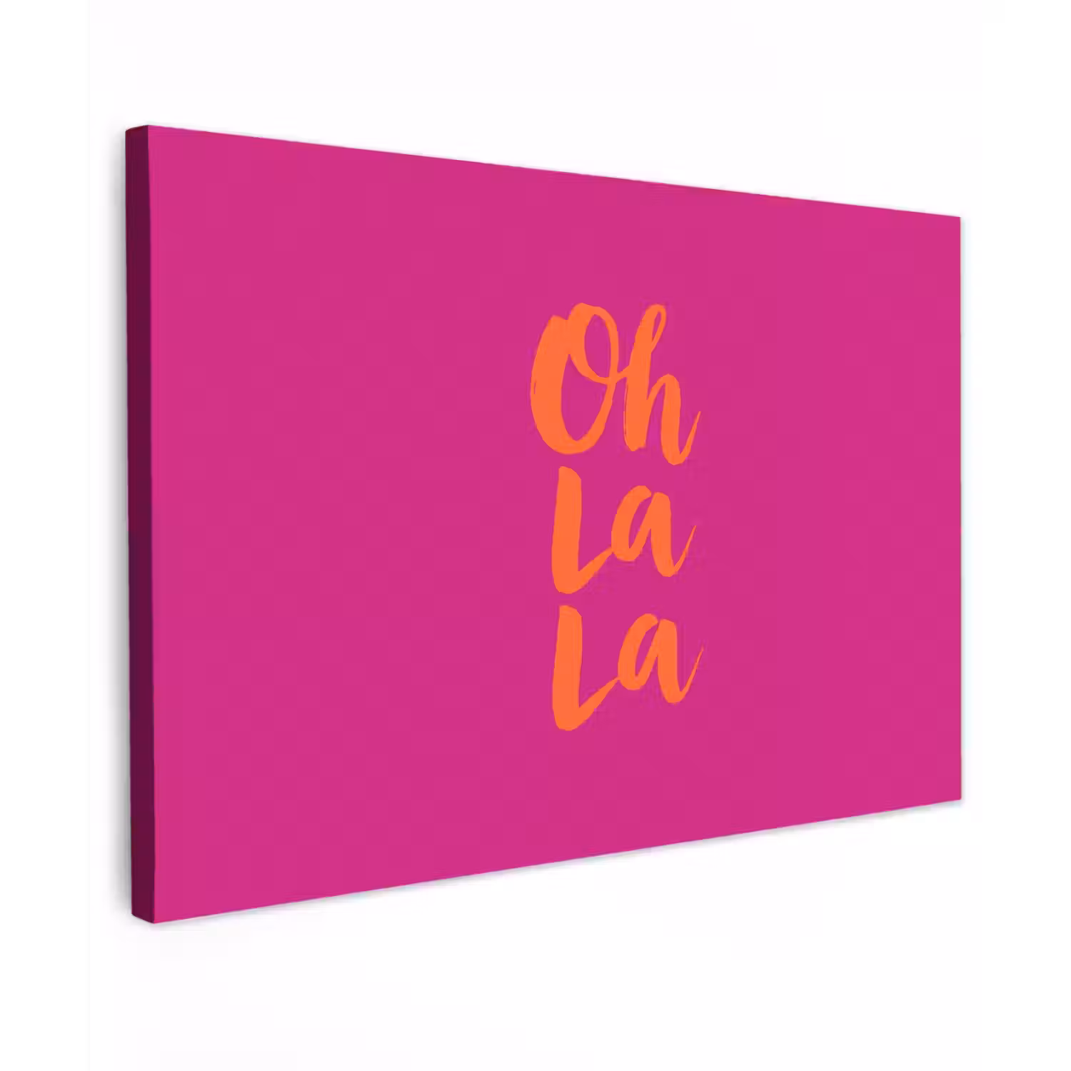 Oh la la - Roze - Oranje - Minimalistisch canvas 2cm klein -z3d