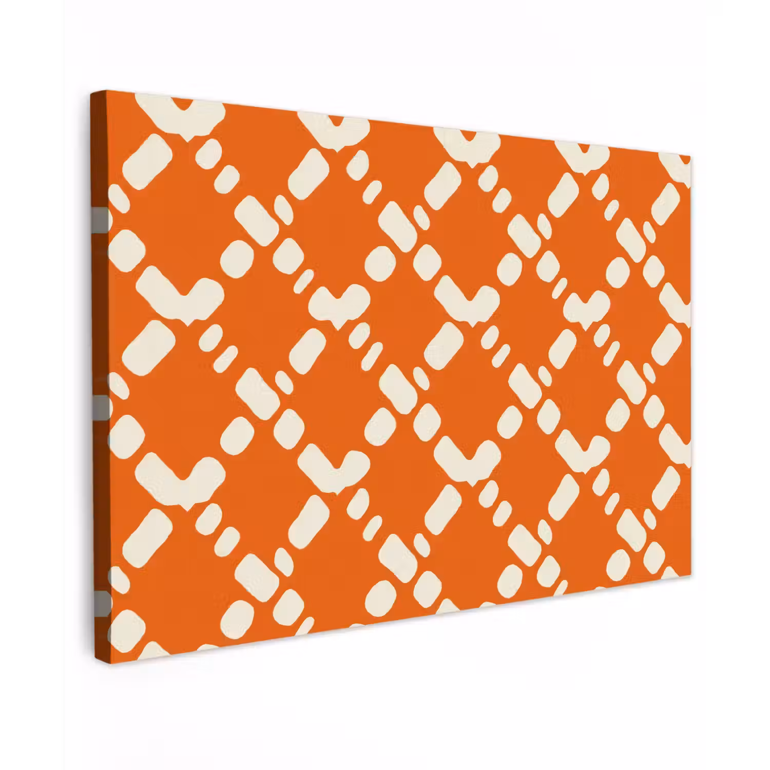 Oranje - Ruitpatroon - Wit canvas 2cm klein 34 -z3d