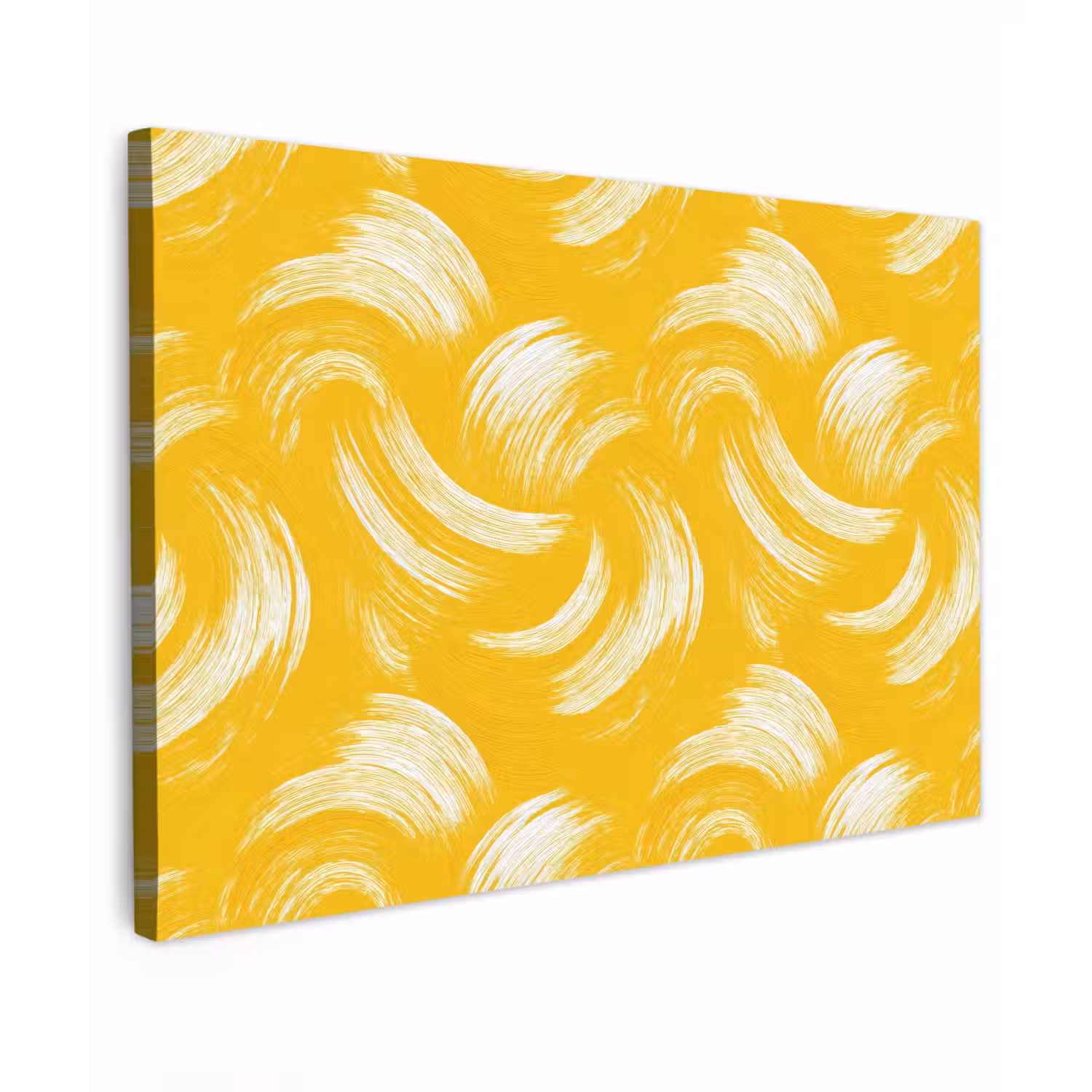 Verfstreken - Abstract - Dynamisch - Geel canvas 2cm klein 34 -z3d