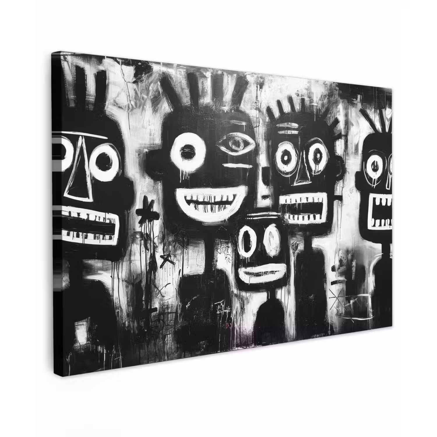 Schilderij - Figuren - Zwart - Abstract canvas 2cm klein -z3d