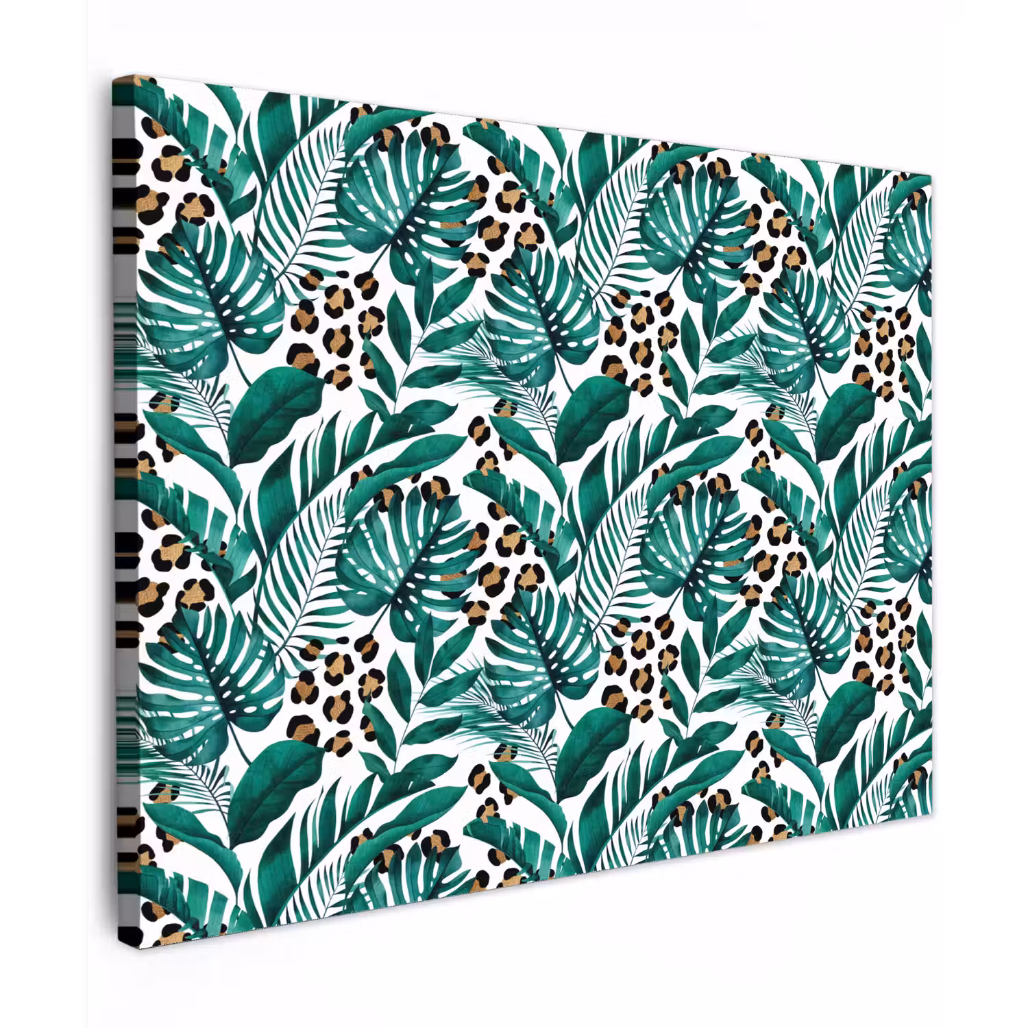 Inductie beschermer - Panterprint - Bladeren - Jungle - Afdekplaat voor kookplaat canvas 2cm klein -z3d