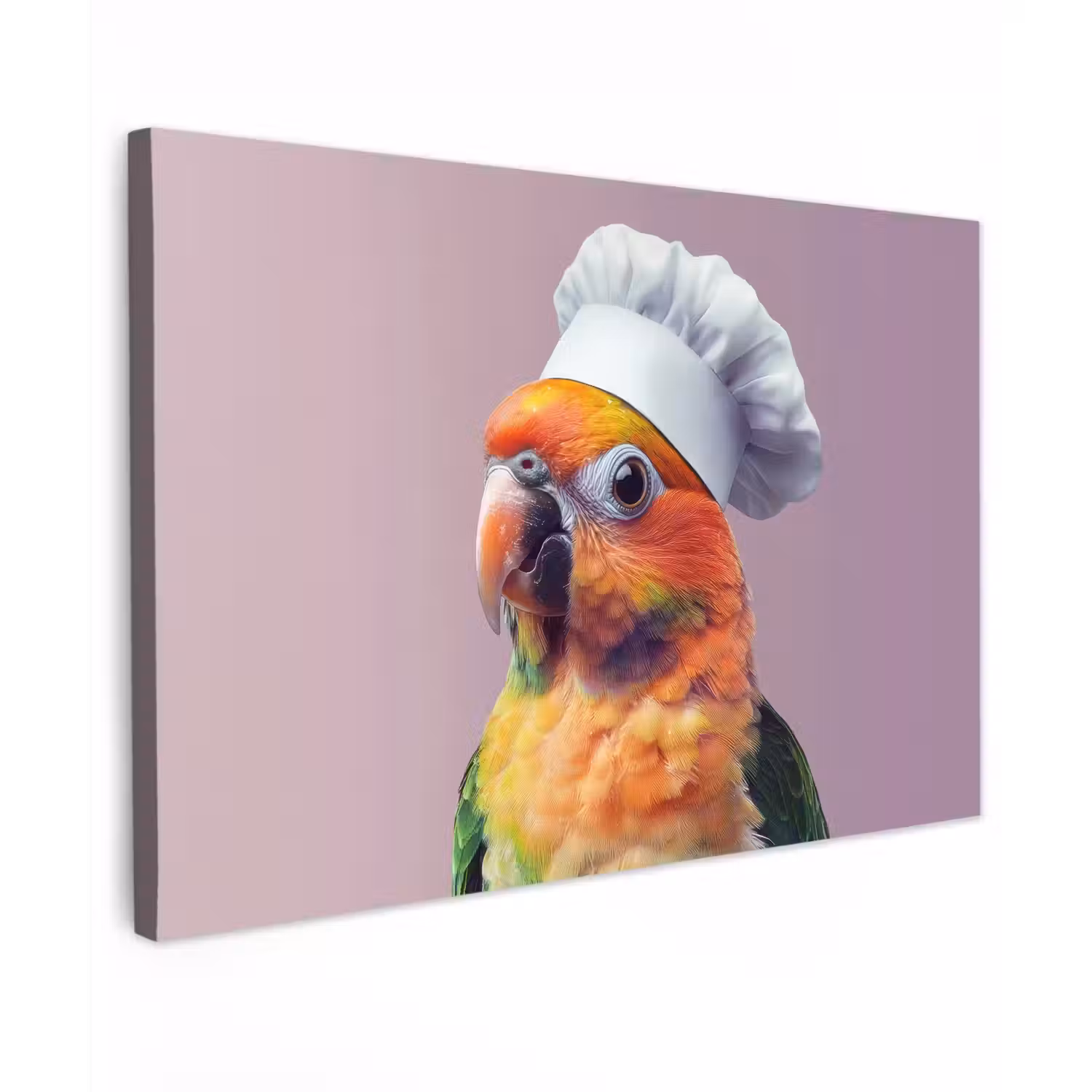 Papegaai - Koksmuts - Nieuwsgierig - Vogel canvas 2cm klein -z3d