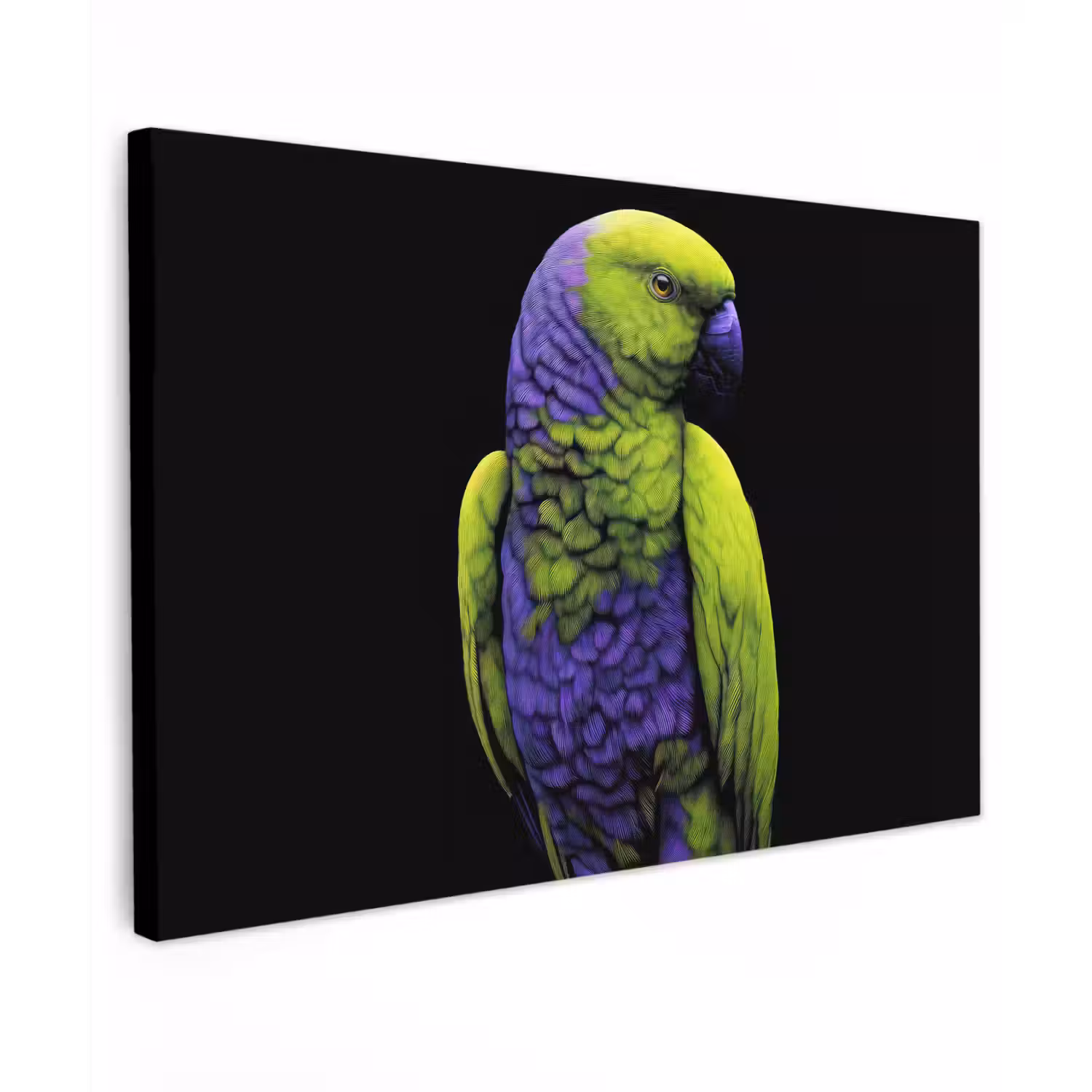 Papegaai - Veren - Opvallend - Groen canvas 2cm klein -z3d