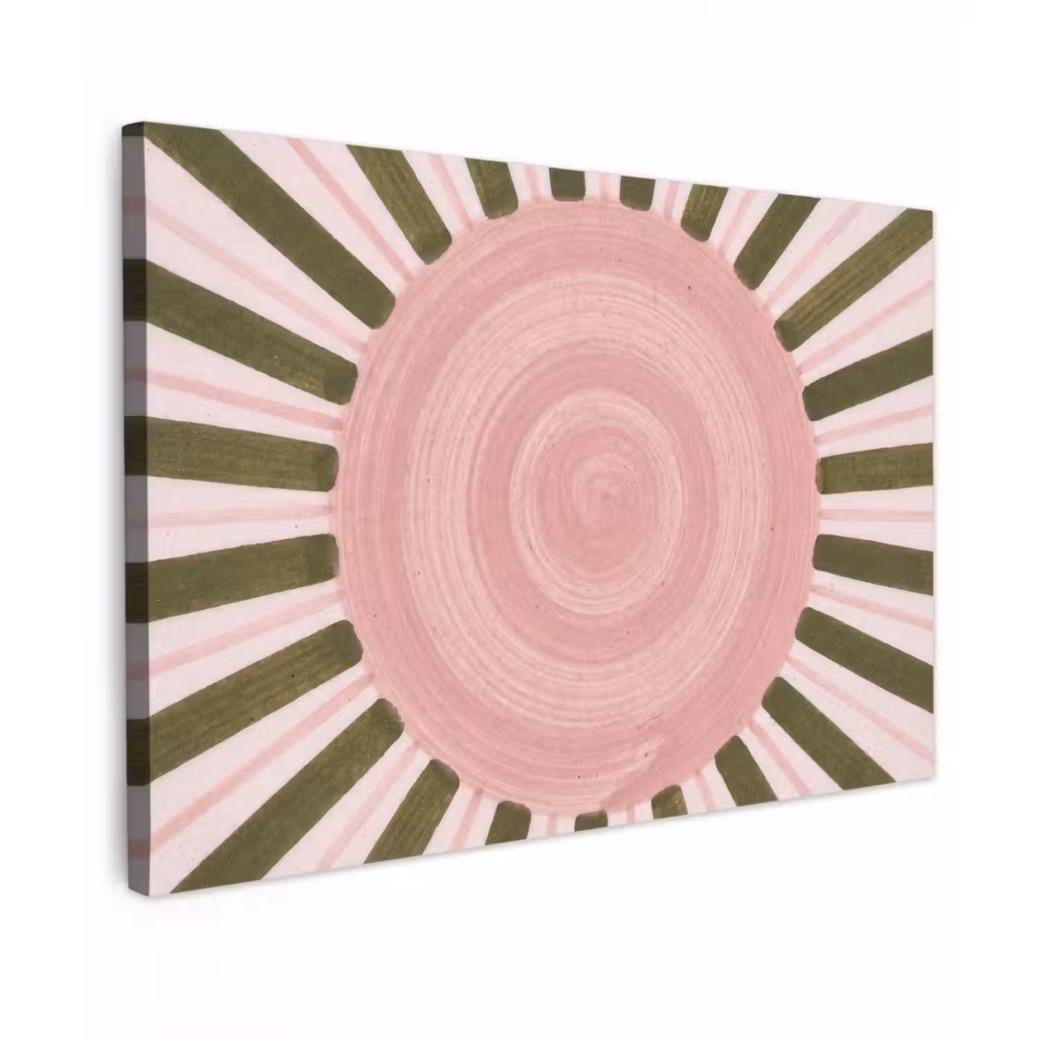 Patroon - Cirkel - Stralen - Abstract - Roze canvas 2cm klein -z3d