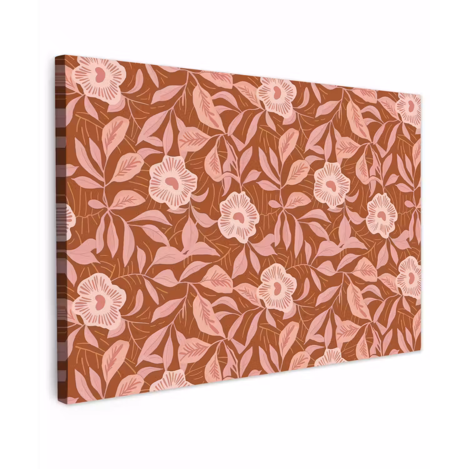 Patroon - Bladeren - Terracotta canvas 2cm klein 34 -z3d