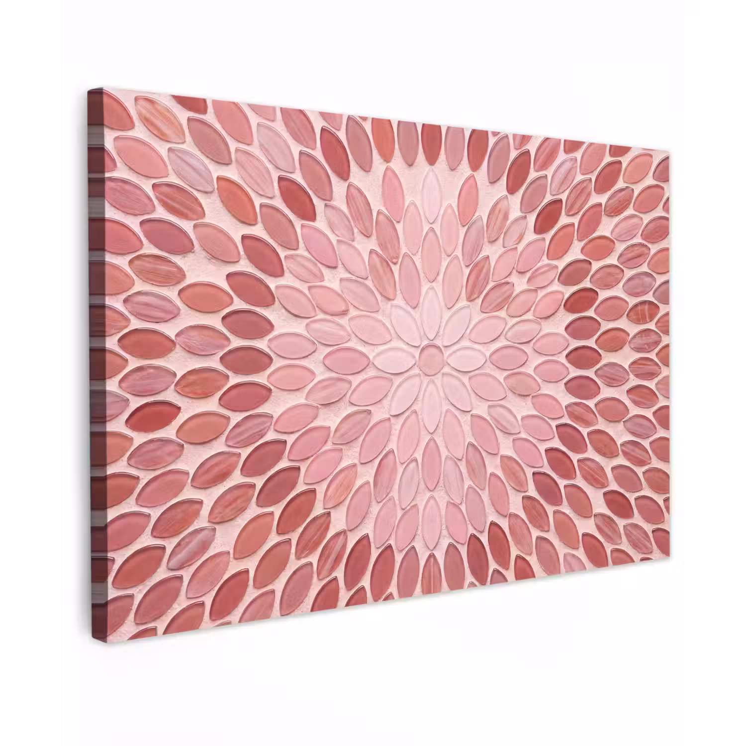Patroon - Mozaïek - Ovaal - Abstract - Roze canvas 2cm klein -z3d