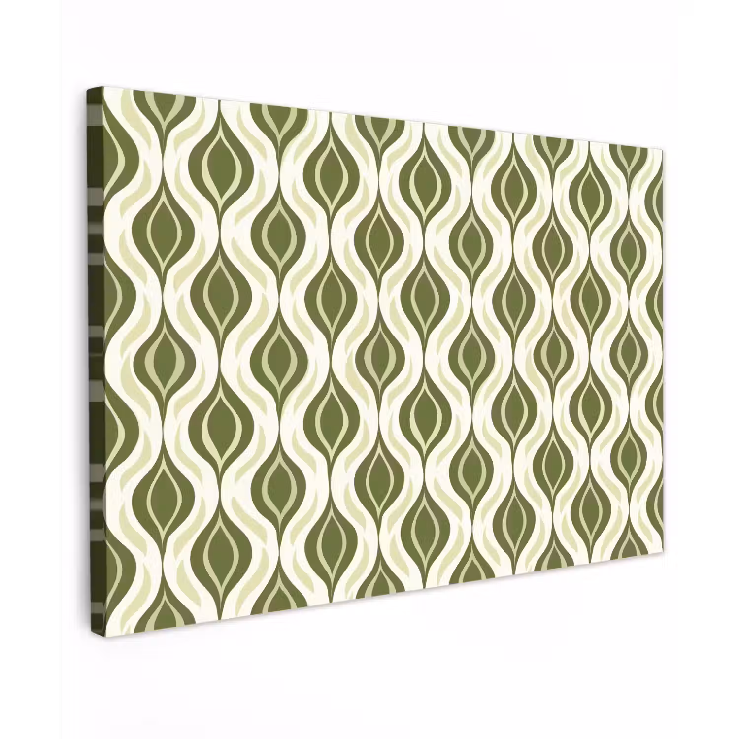 Patroon - Retro - Groen canvas 2cm klein 34 -z3d