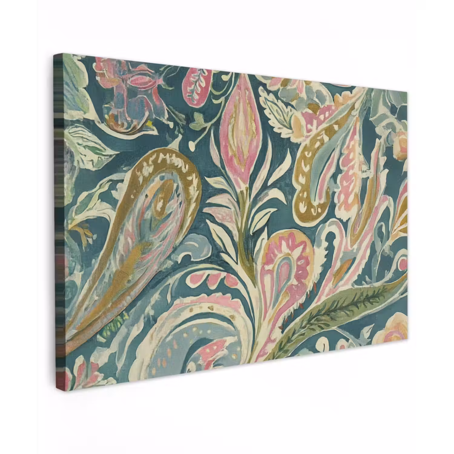 Patroon - Kleurrijk - Sierlijk - Groen canvas 2cm klein -z3d