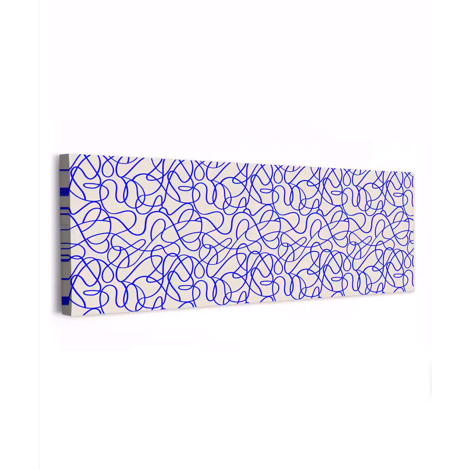 Patronen - Beige - Blauw - Lijnen canvas 2cm klein 828 -z3d