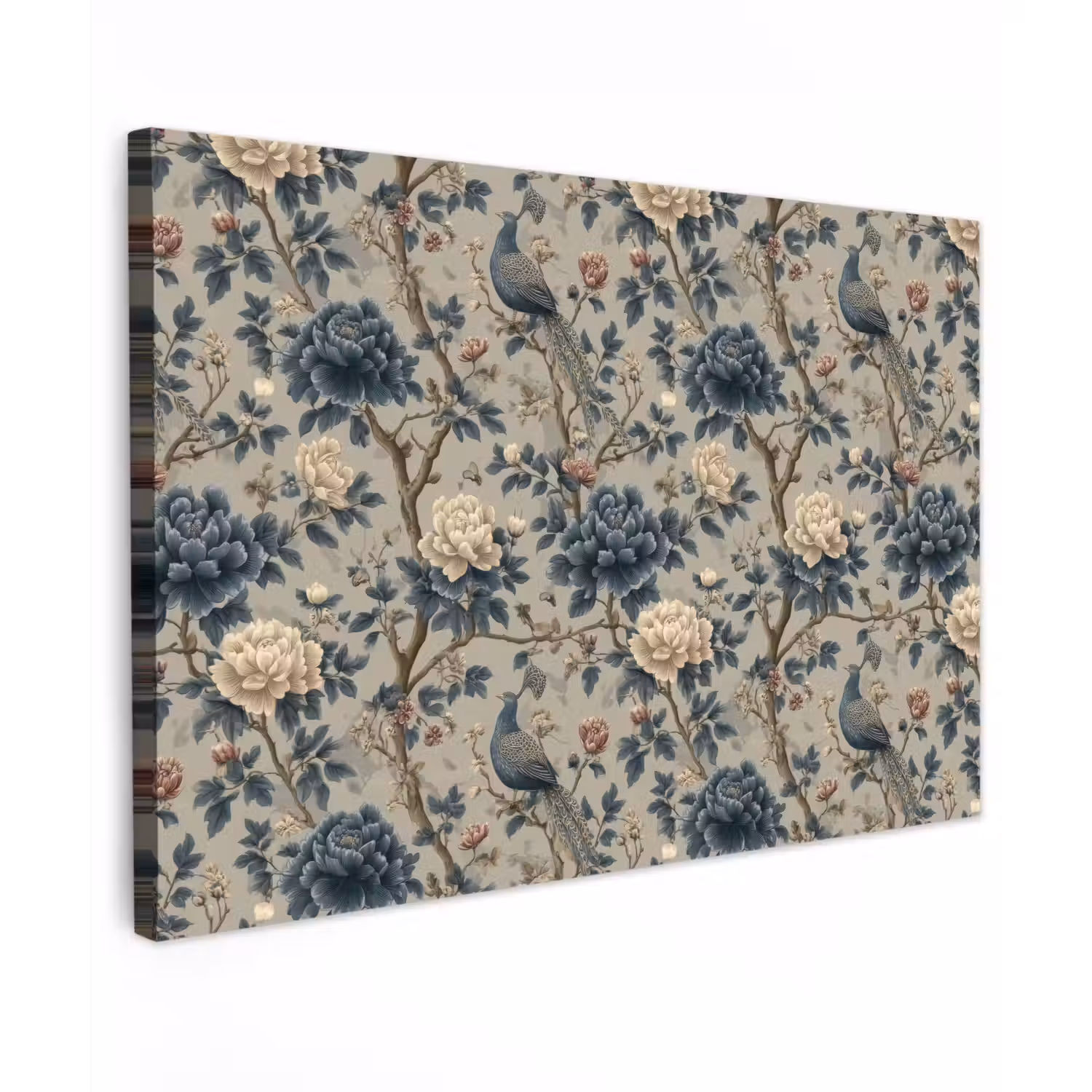 Pauw - Bloemen - Blauw canvas 2cm klein 34 -z3d