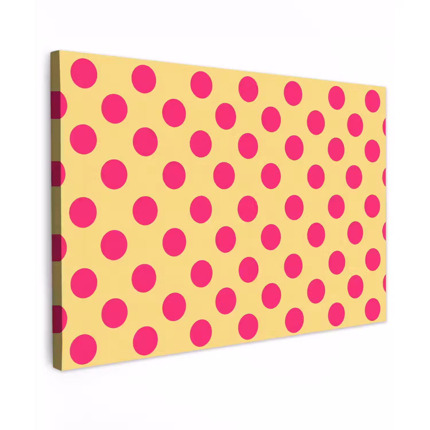 Roze - Stippen - Geel canvas 2cm klein 34 -z3d