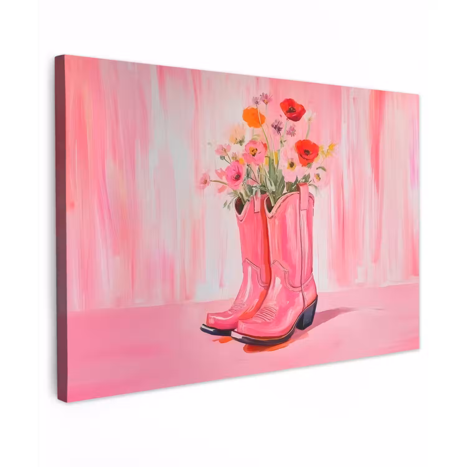 Roze - Bloemen - Cowboy canvas 2cm klein -z3d
