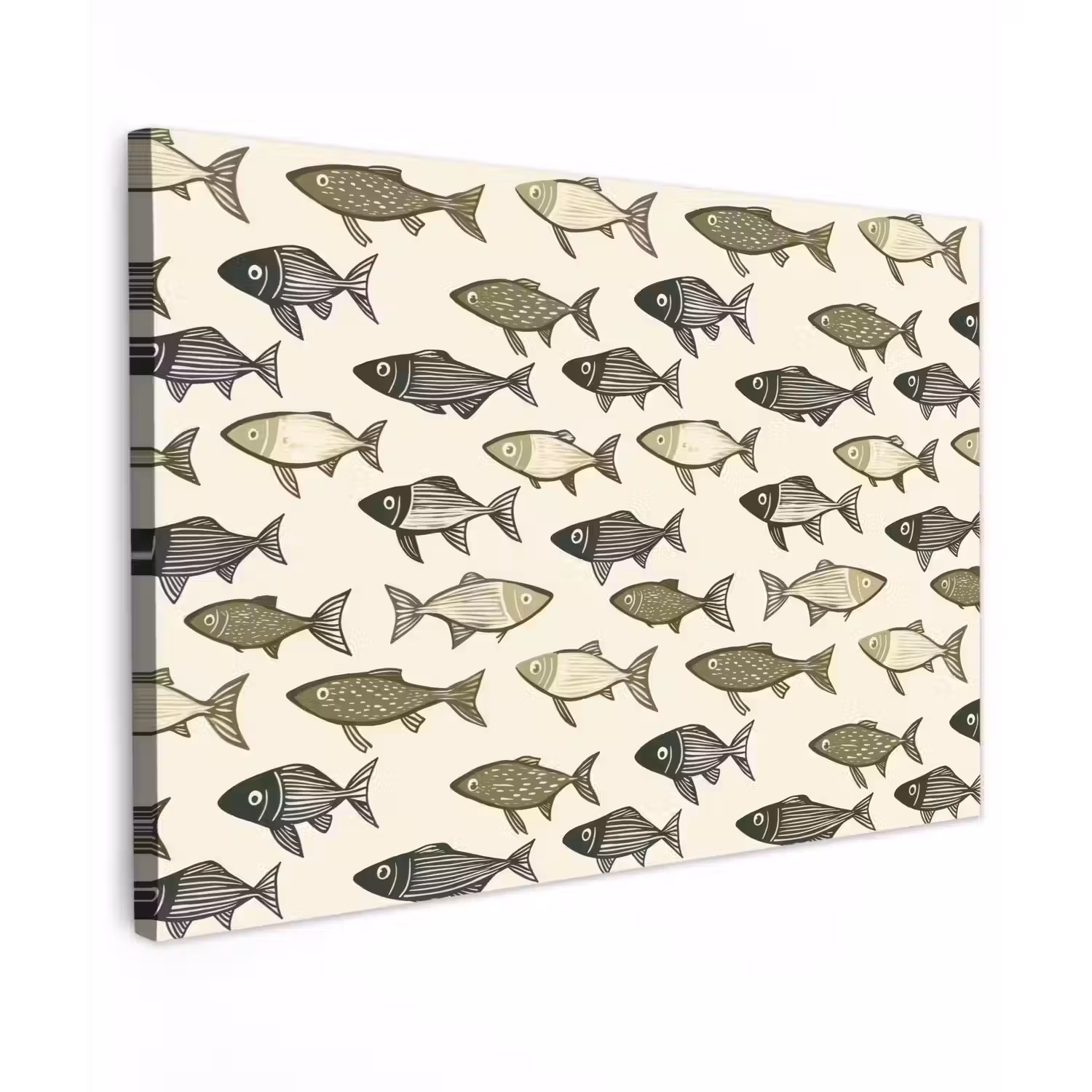 Vissen - Klassiek - Groen canvas 2cm klein 34 -z3d