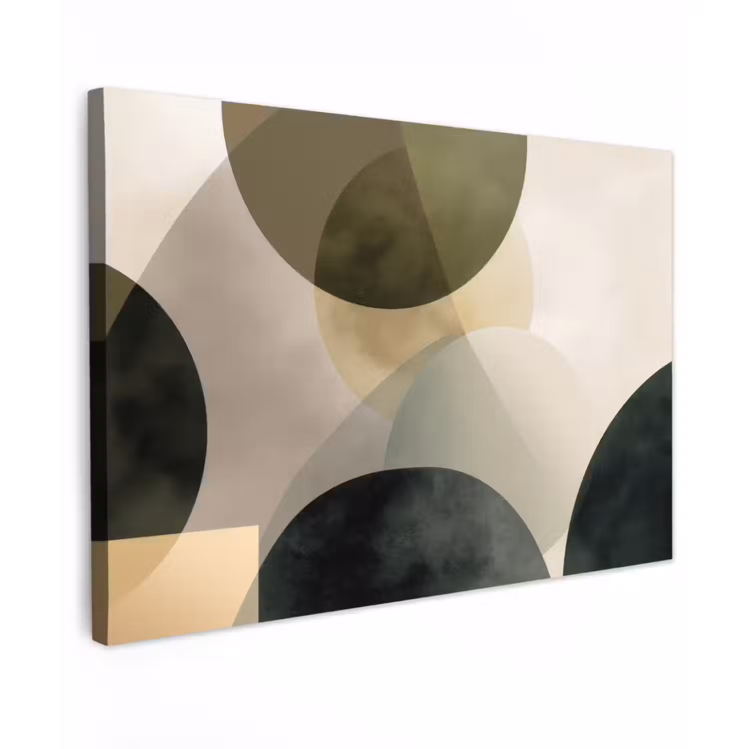 Vlakken - Abstract - Beige - Cirkels canvas 2cm klein -z3d