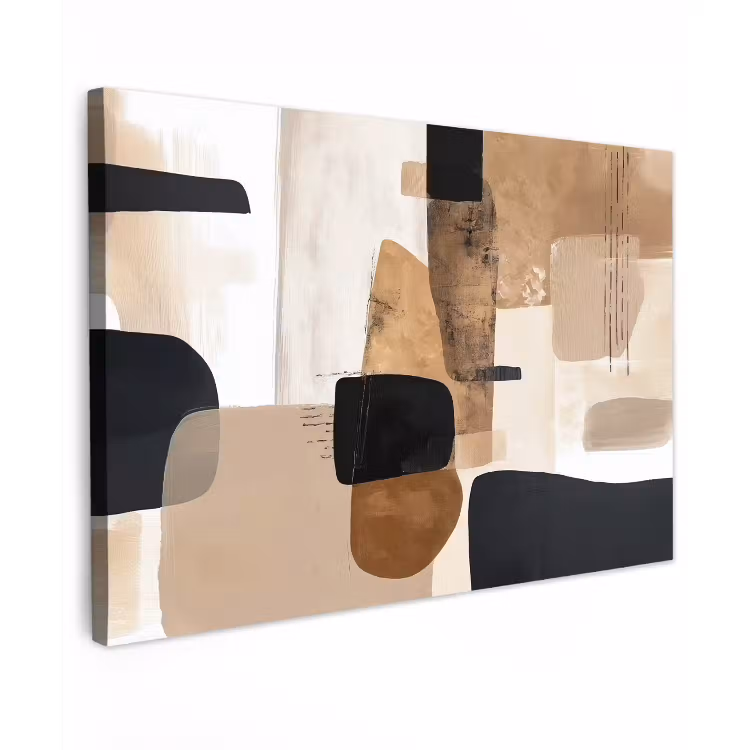 Vlakken - Abstract - Zwart - Strepen canvas 2cm klein -z3d