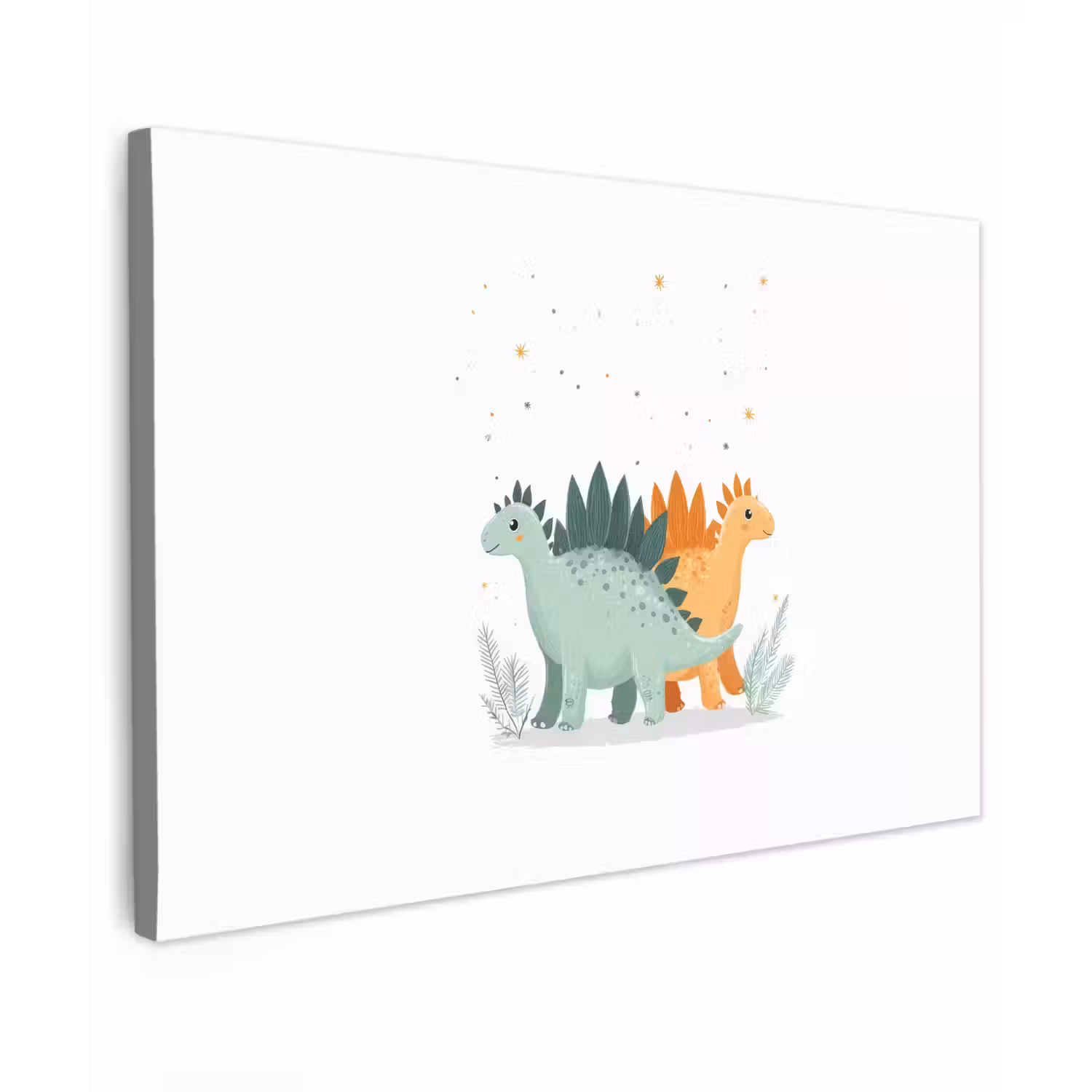 Planten - Sterren - Dinosaurussen - Oranje canvas 2cm klein -z3d