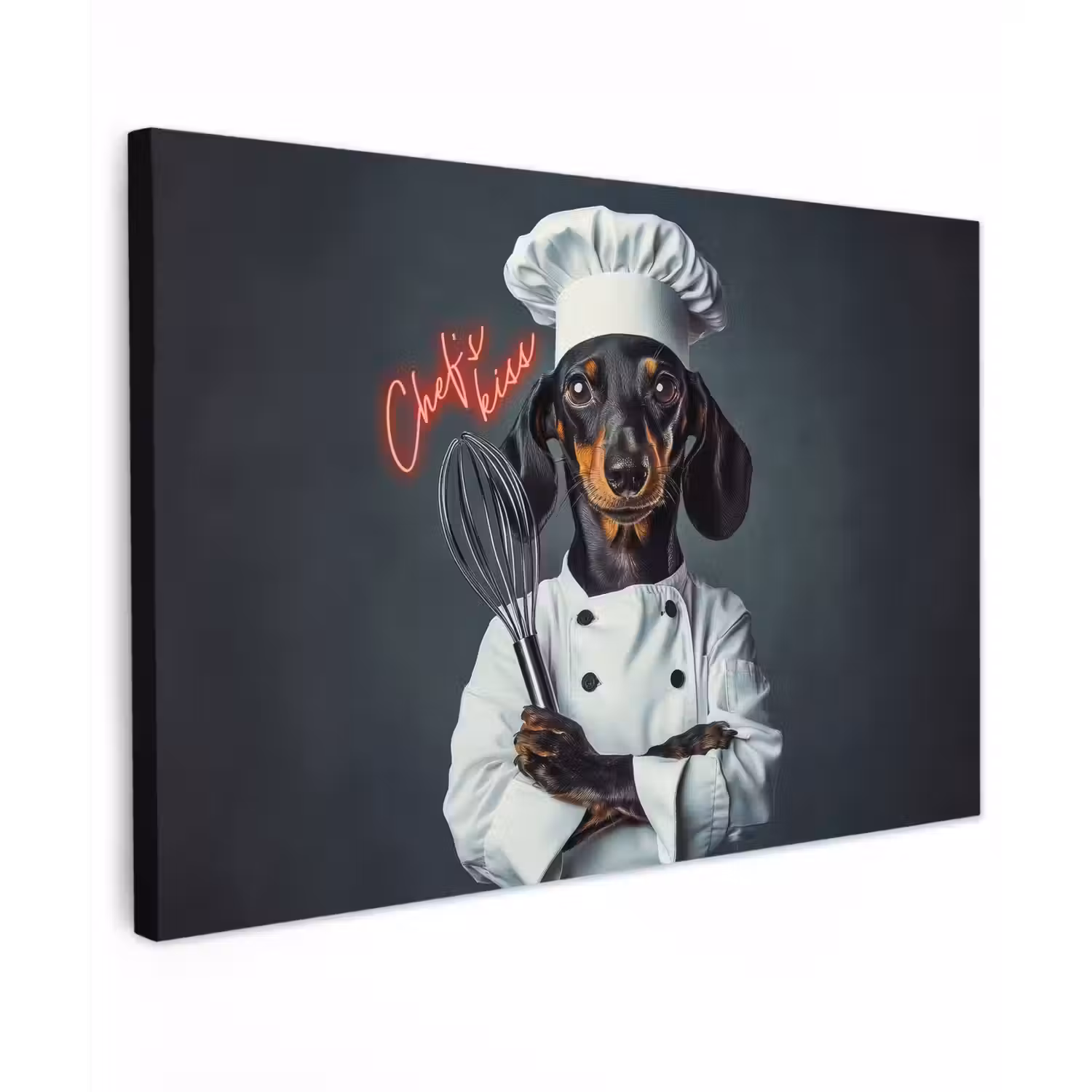 Quote - Neon - Hond - Kokskleding canvas 2cm klein -z3d