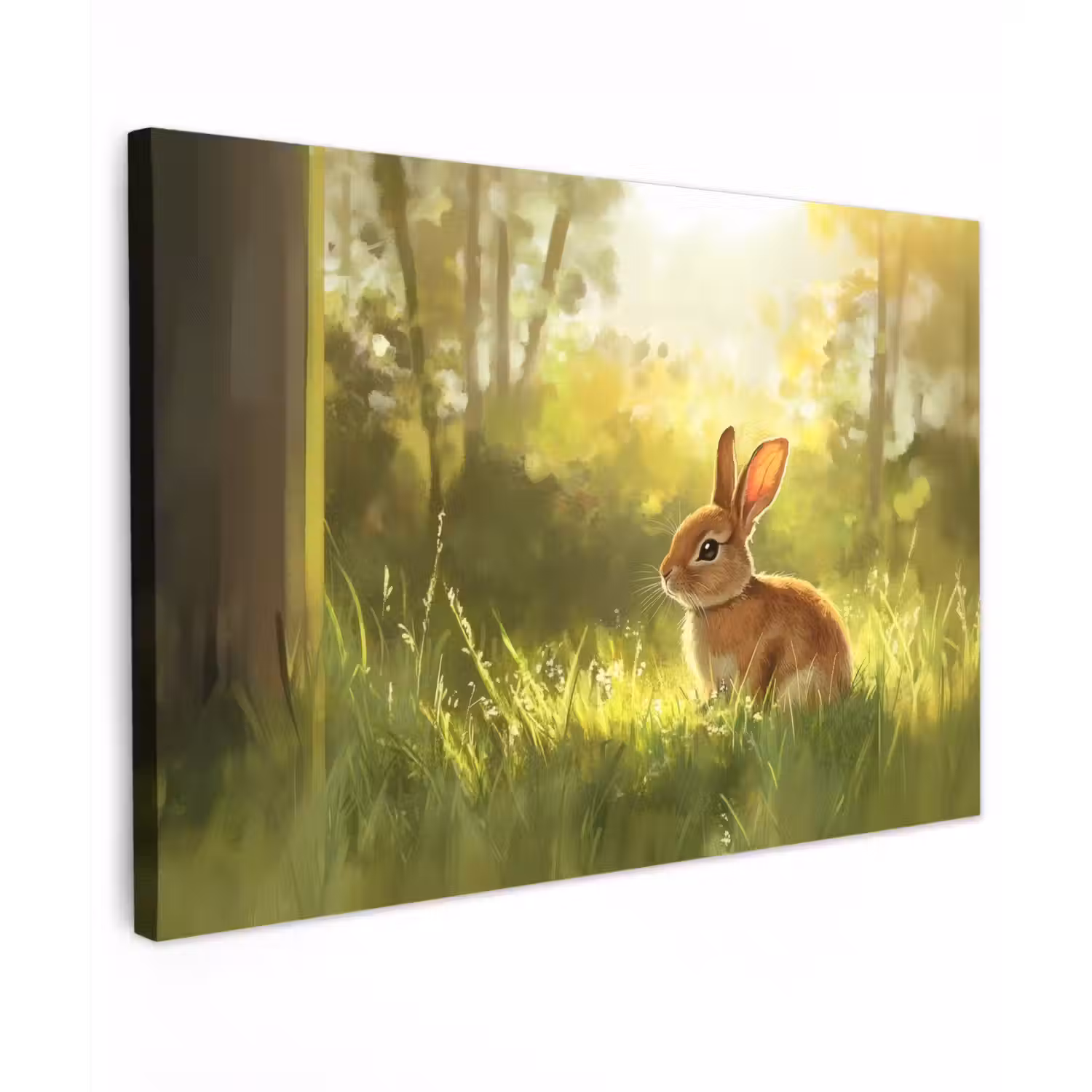 Konijn - Zonlicht - Bos canvas 2cm klein -z3d