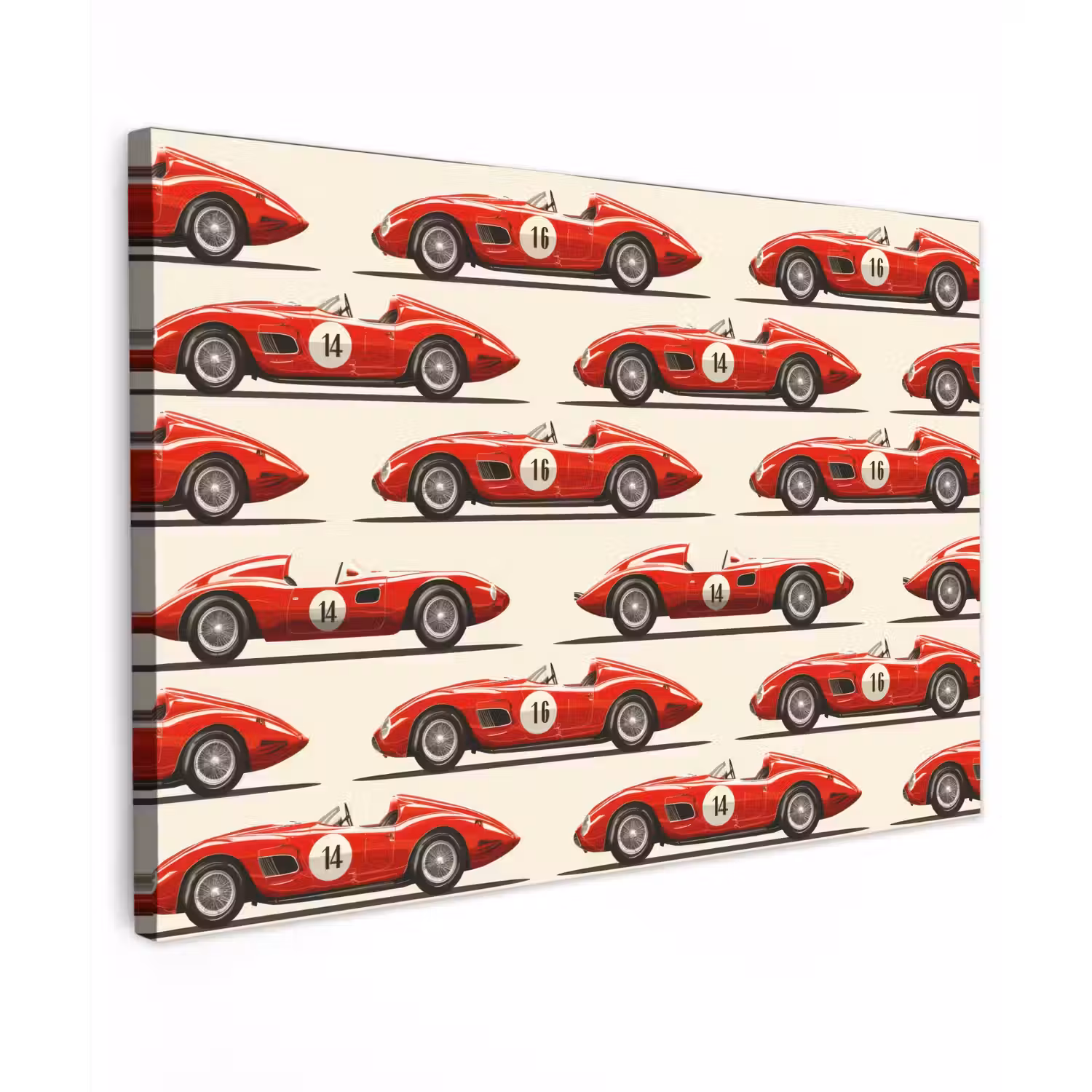 Raceauto - Retro - Rood canvas 2cm klein 34 -z3d