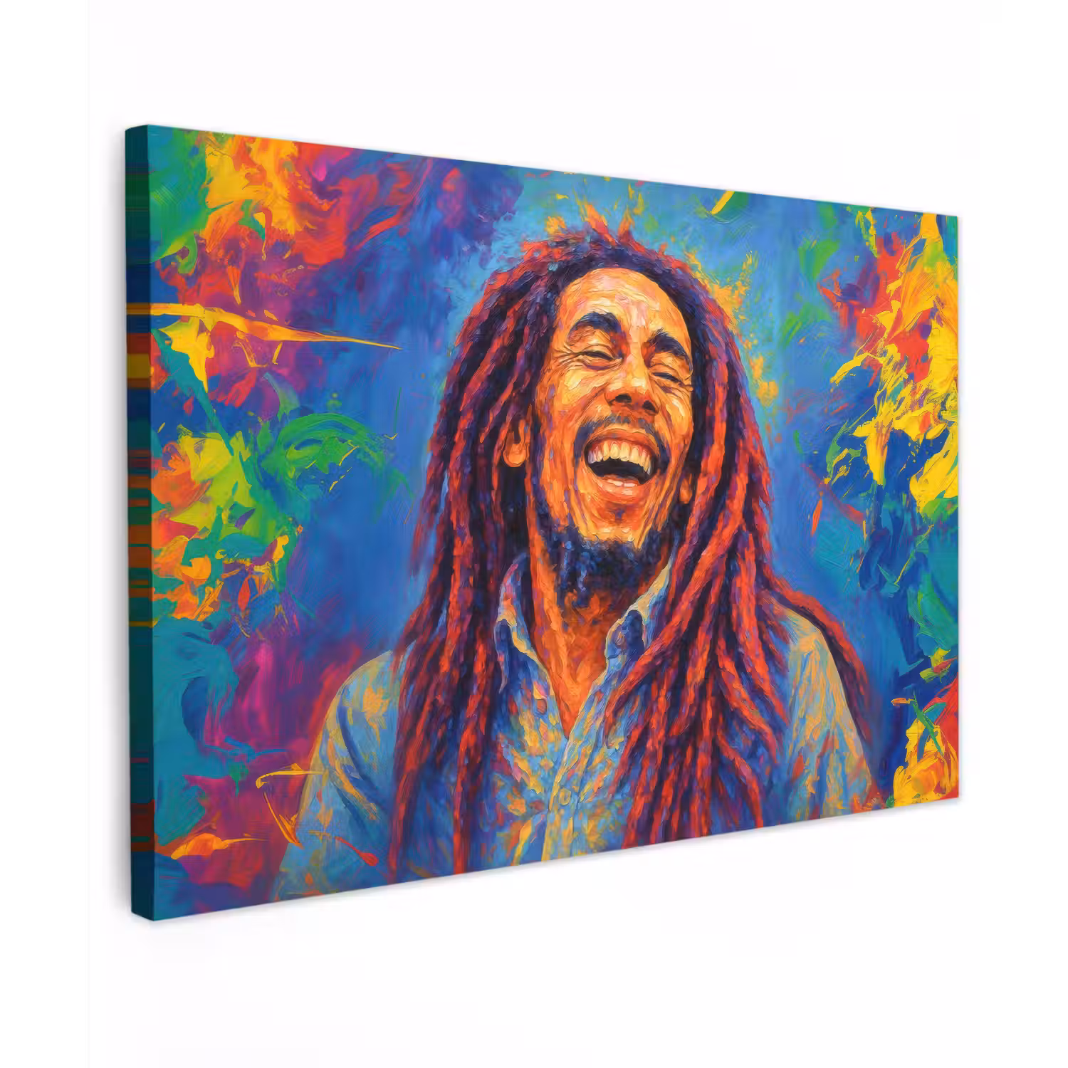 Regenboogkleuren - Man - schilderij canvas 2cm klein -z3d