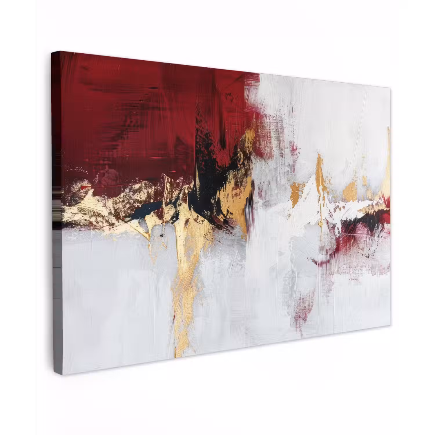 Rood - Marmer - Abstract - Goud - Modern canvas 2cm klein -z3d
