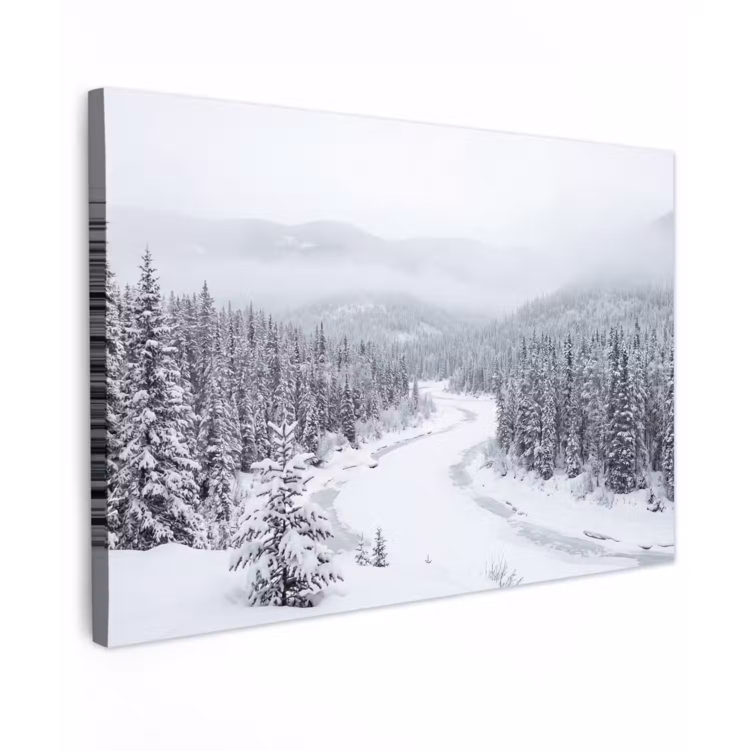 Rivier - Bevroren - Landschap - Winter canvas 2cm klein -z3d