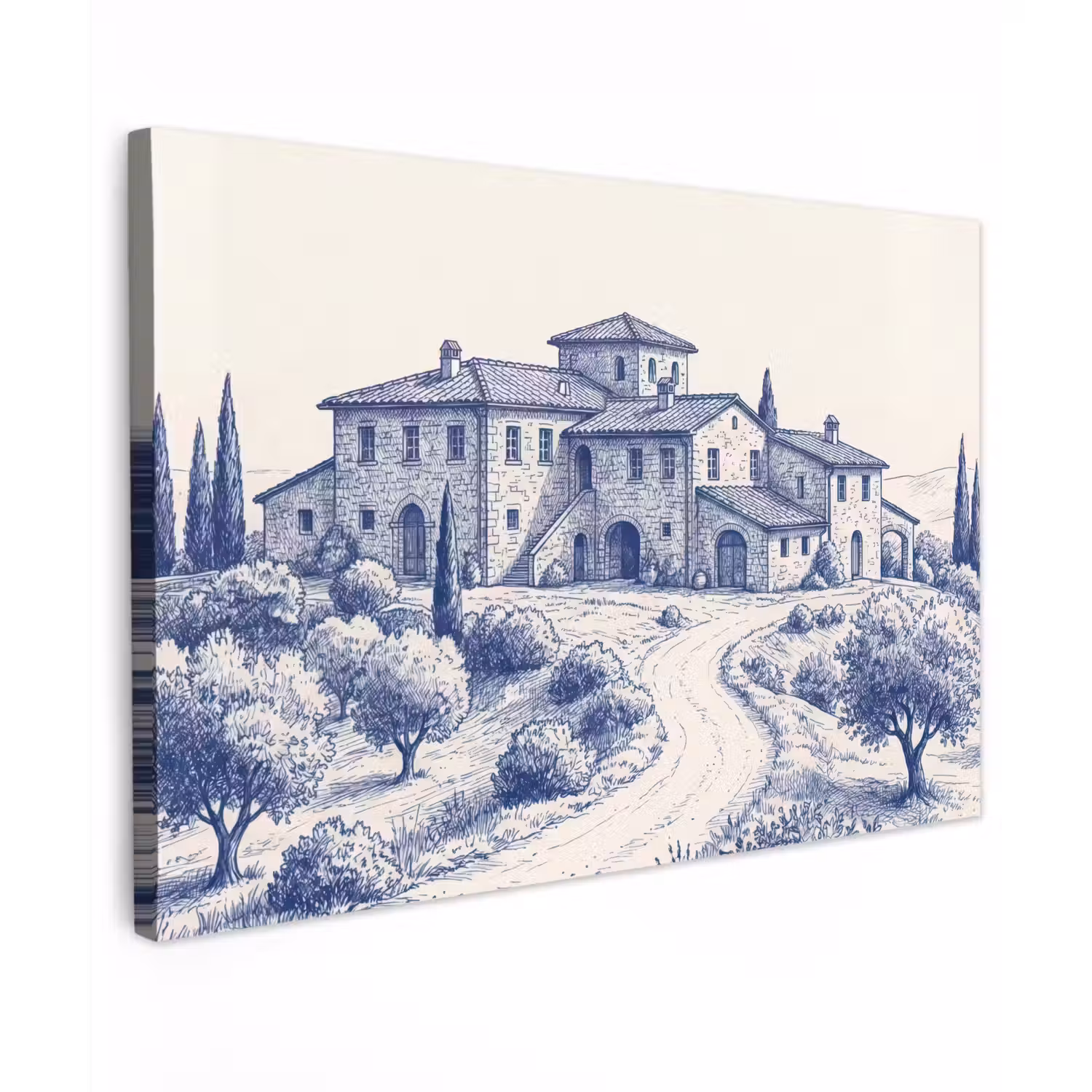 Rustiek - Landgoed - Blauw canvas 2cm klein -z3d