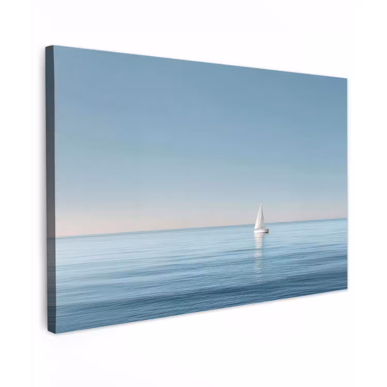 Zeilbootje - Kalme zee - Helderblauwe hemel canvas 2cm klein -z3d