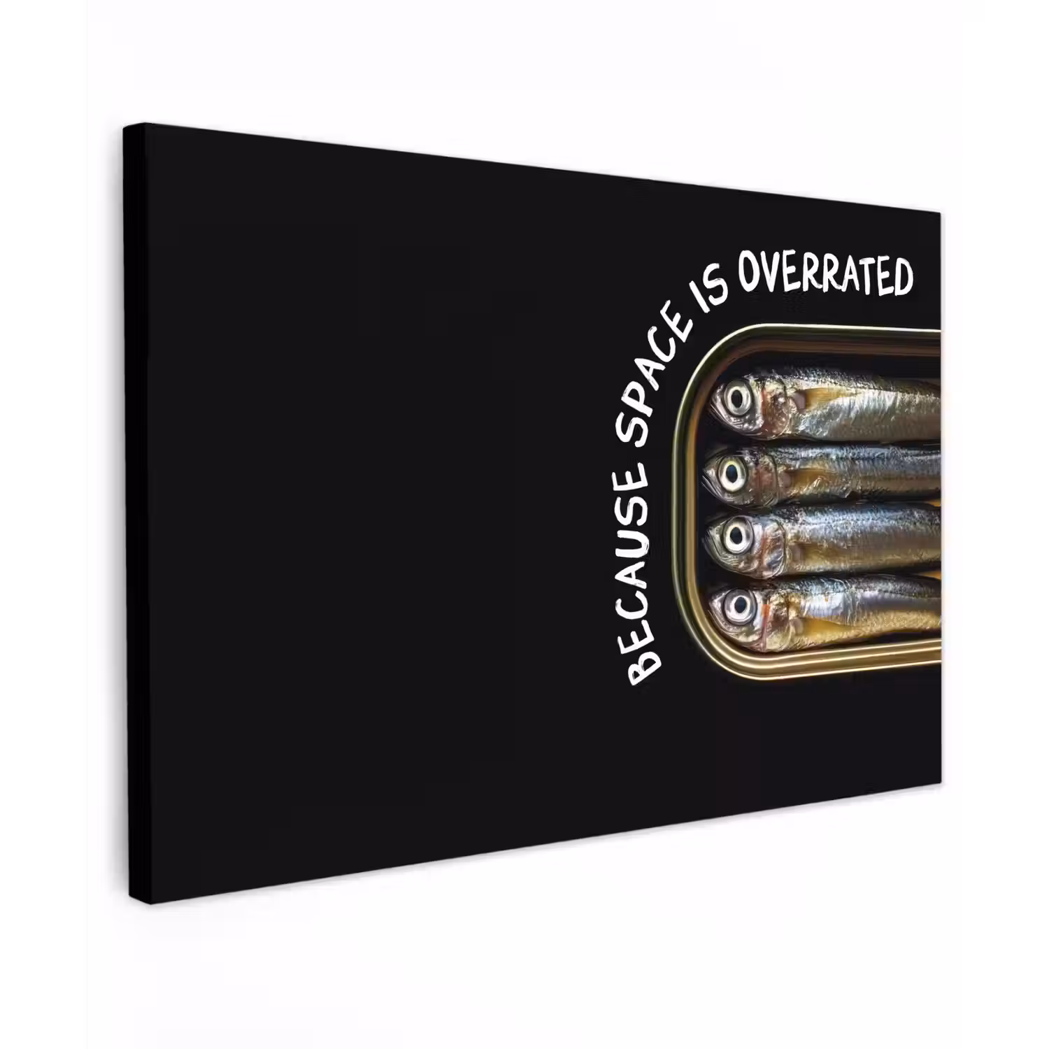 Sardines - Tekst - Vis - Blik canvas 2cm klein -z3d