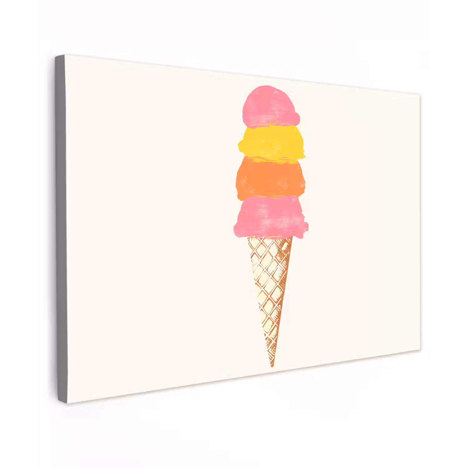 Schepijs - Hoorntje - Illustratie - Minimalistisch canvas 2cm klein -z3d