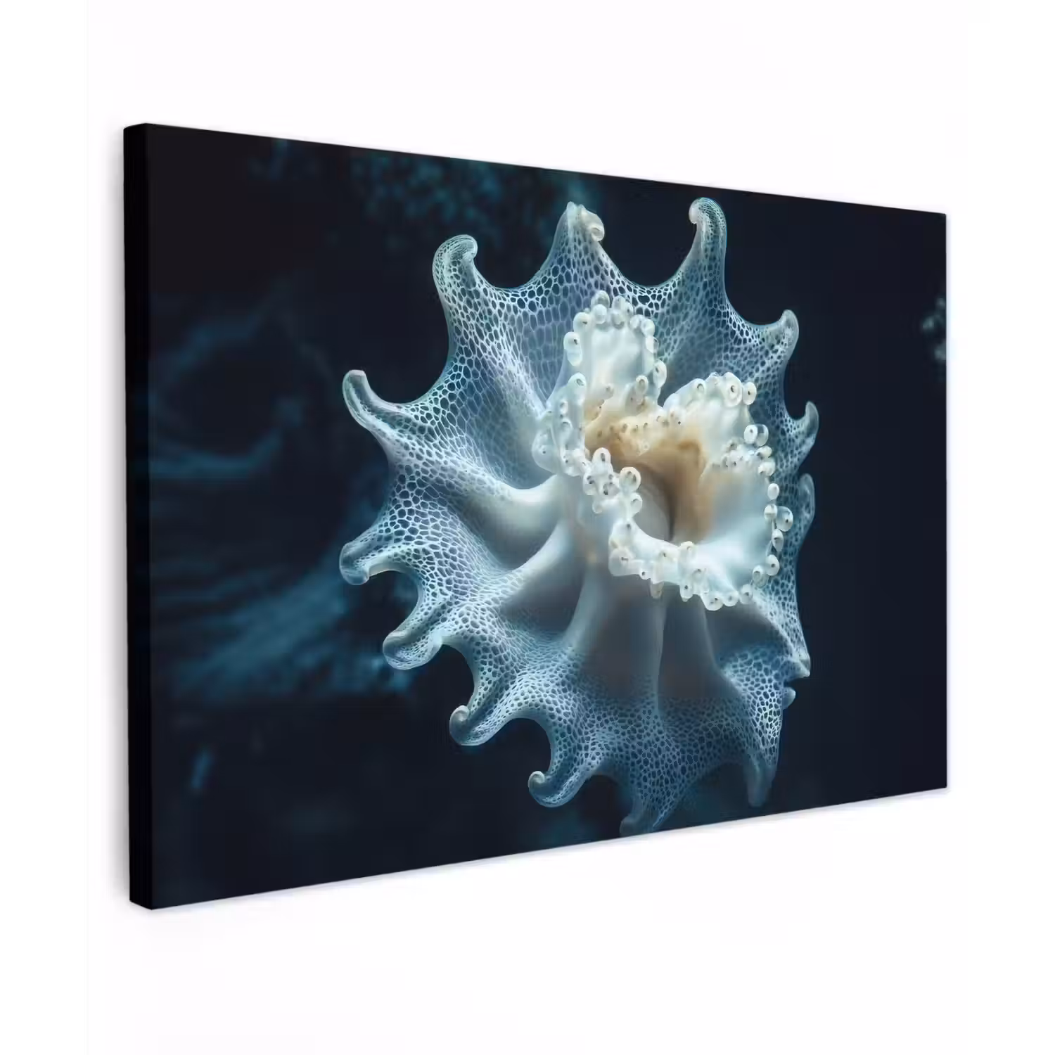 Zeewezen - Wit - Golven - Water canvas 2cm klein -z3d