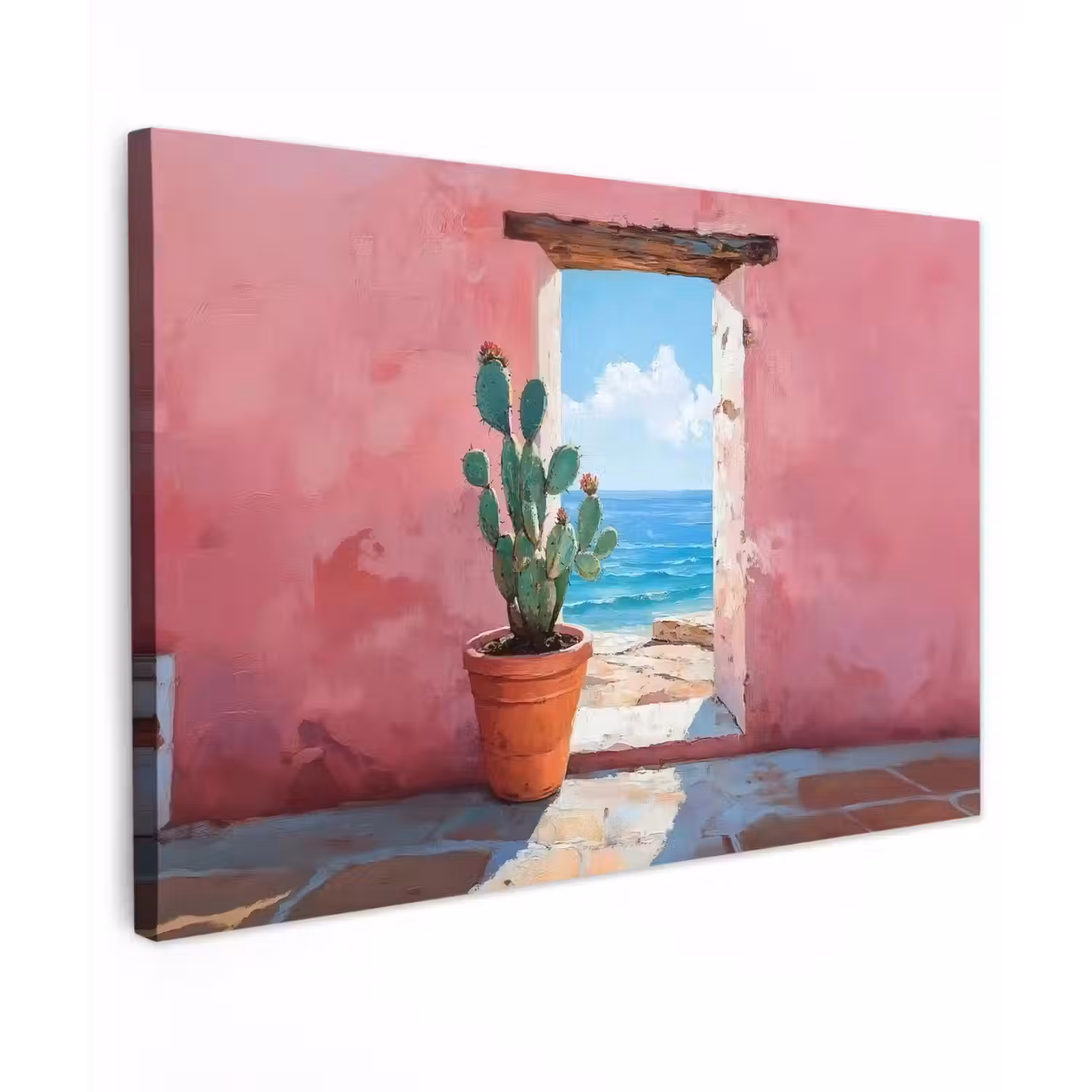 Zee - Roze - Cactus canvas 2cm klein -z3d