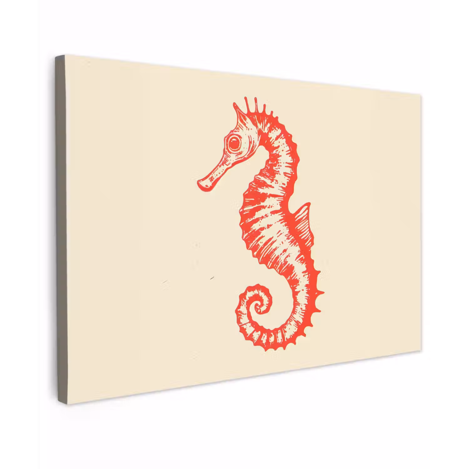 Zeepaardje - Rood - Fijne details canvas 2cm klein -z3d