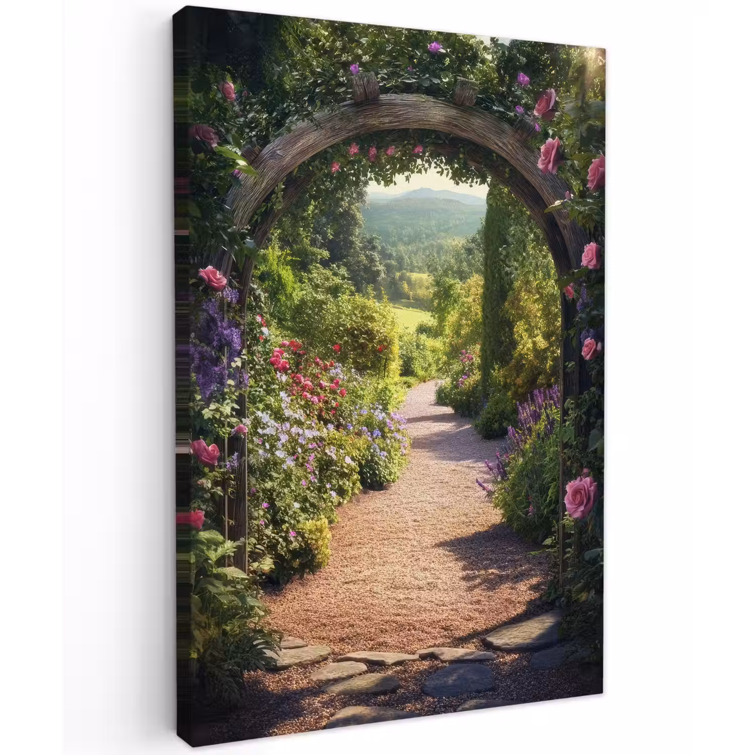 Doorkijk - Bloemen - Natuur - Rozenboog canvas 2cm klein -z3d