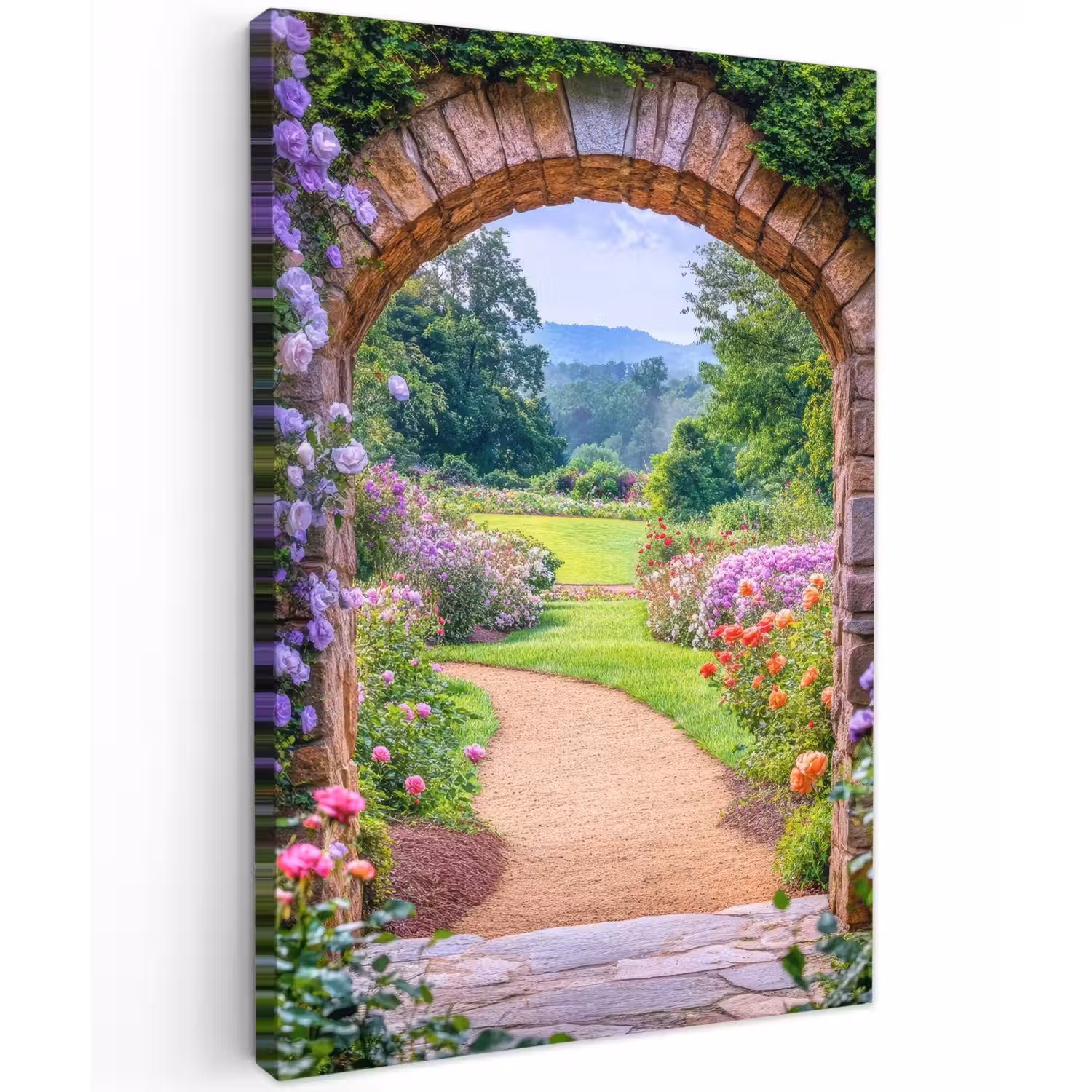 Doorkijk - Poort - Bloemen - Tuin canvas 2cm klein -z3d