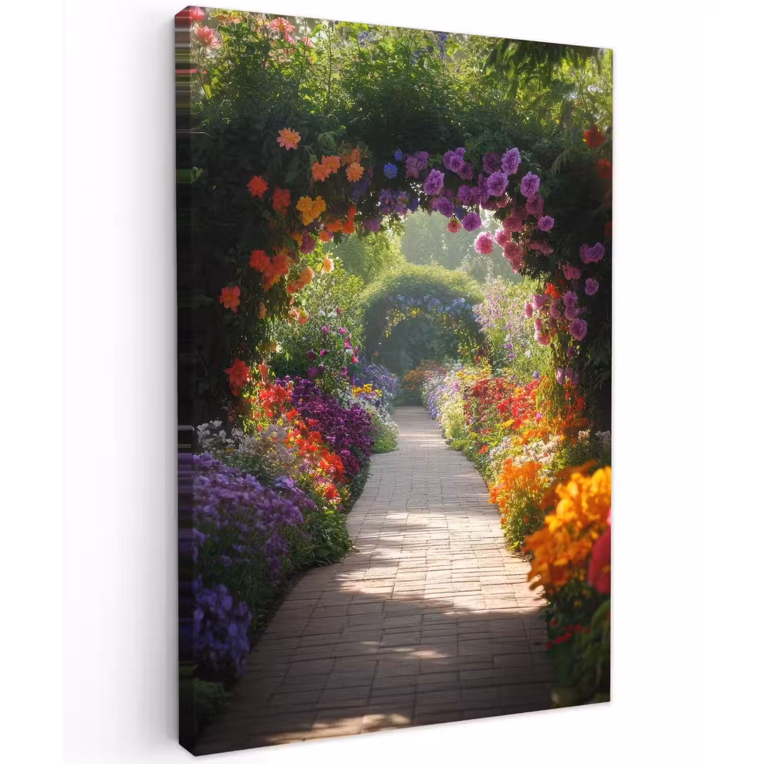 Doorkijk - Pad - Bloemen - Struik - Kleurrijk canvas 2cm klein -z3d