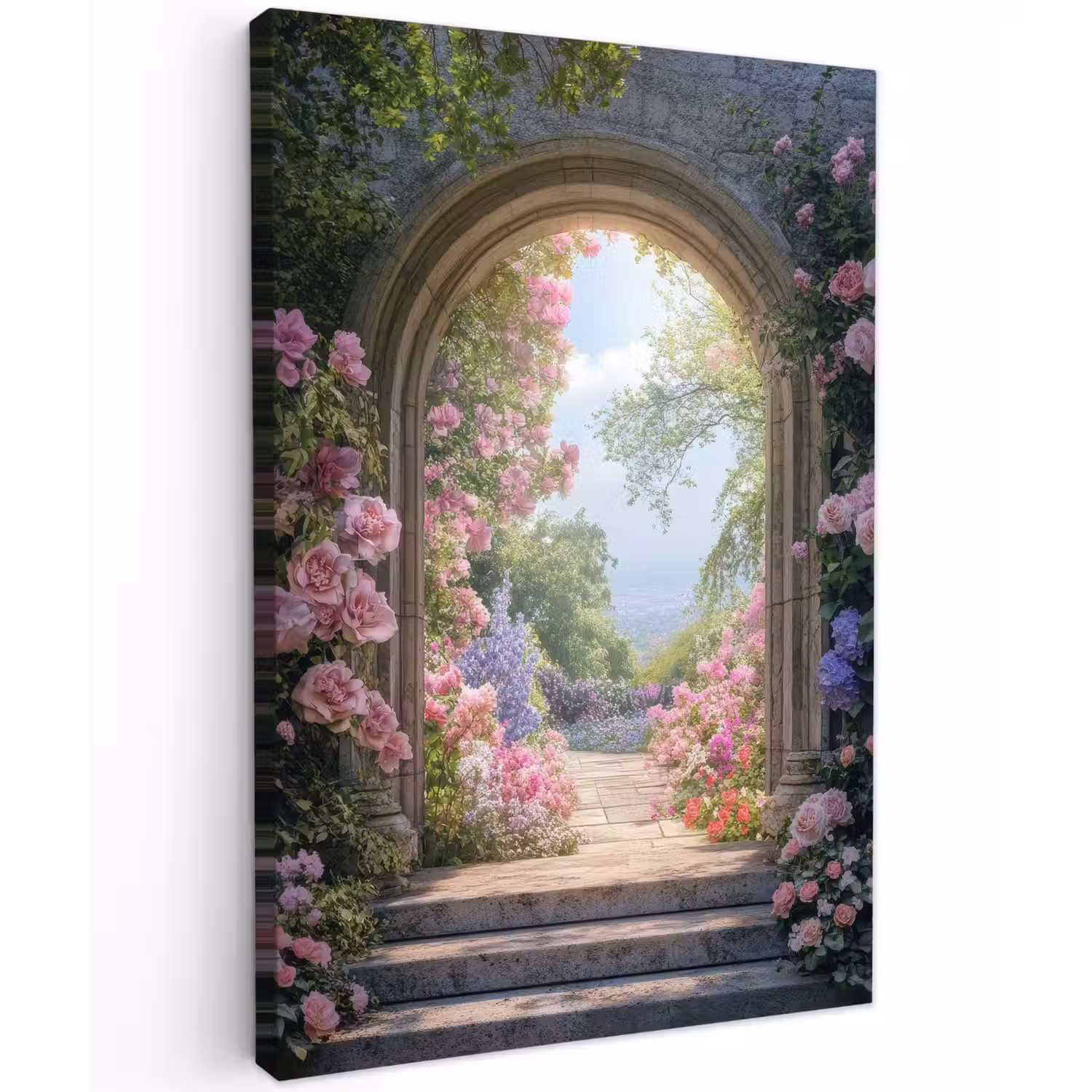 Doorkijk - Rozen - Vintage - Bloemen canvas 2cm klein -z3d