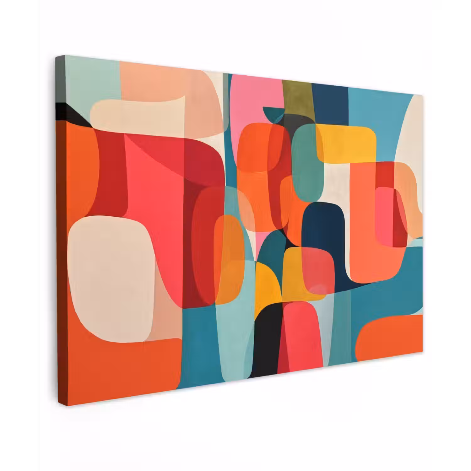 Vormen - Kleurrijk - Abstract - Vlakken canvas 2cm klein -z3d