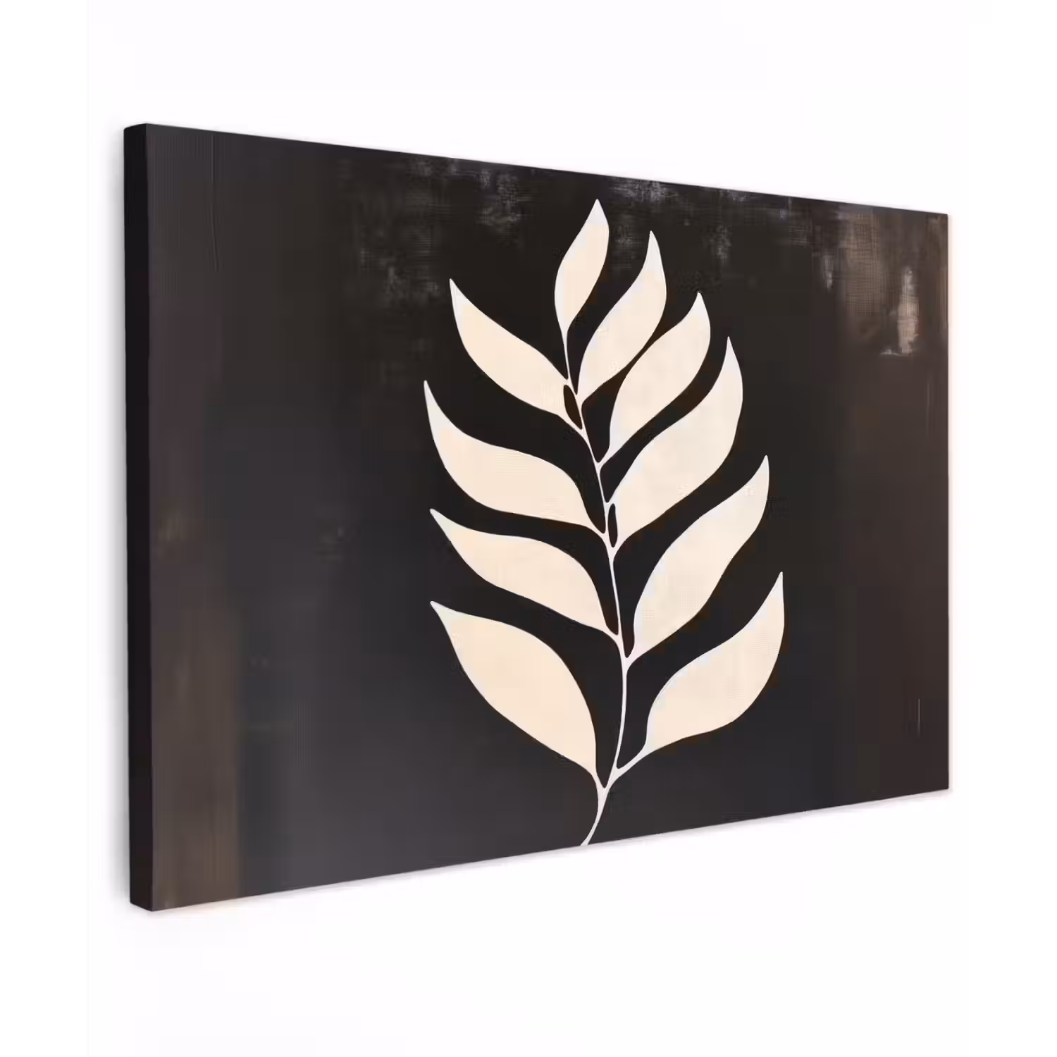 Blad - Wit - Minimalistisch canvas 2cm klein -z3d