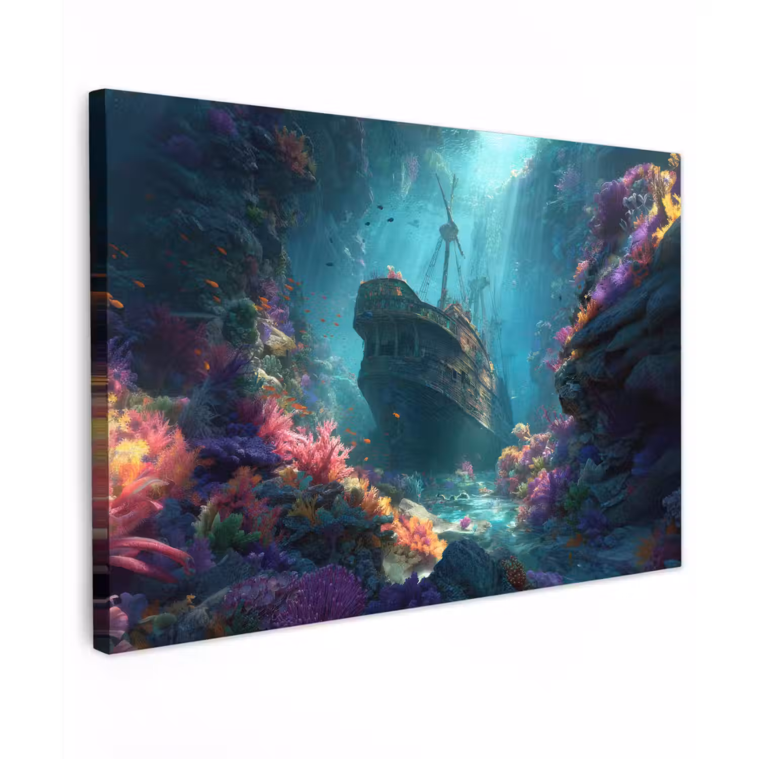 Schip - Hout - Koraalriffen - Zonlicht canvas 2cm klein -z3d