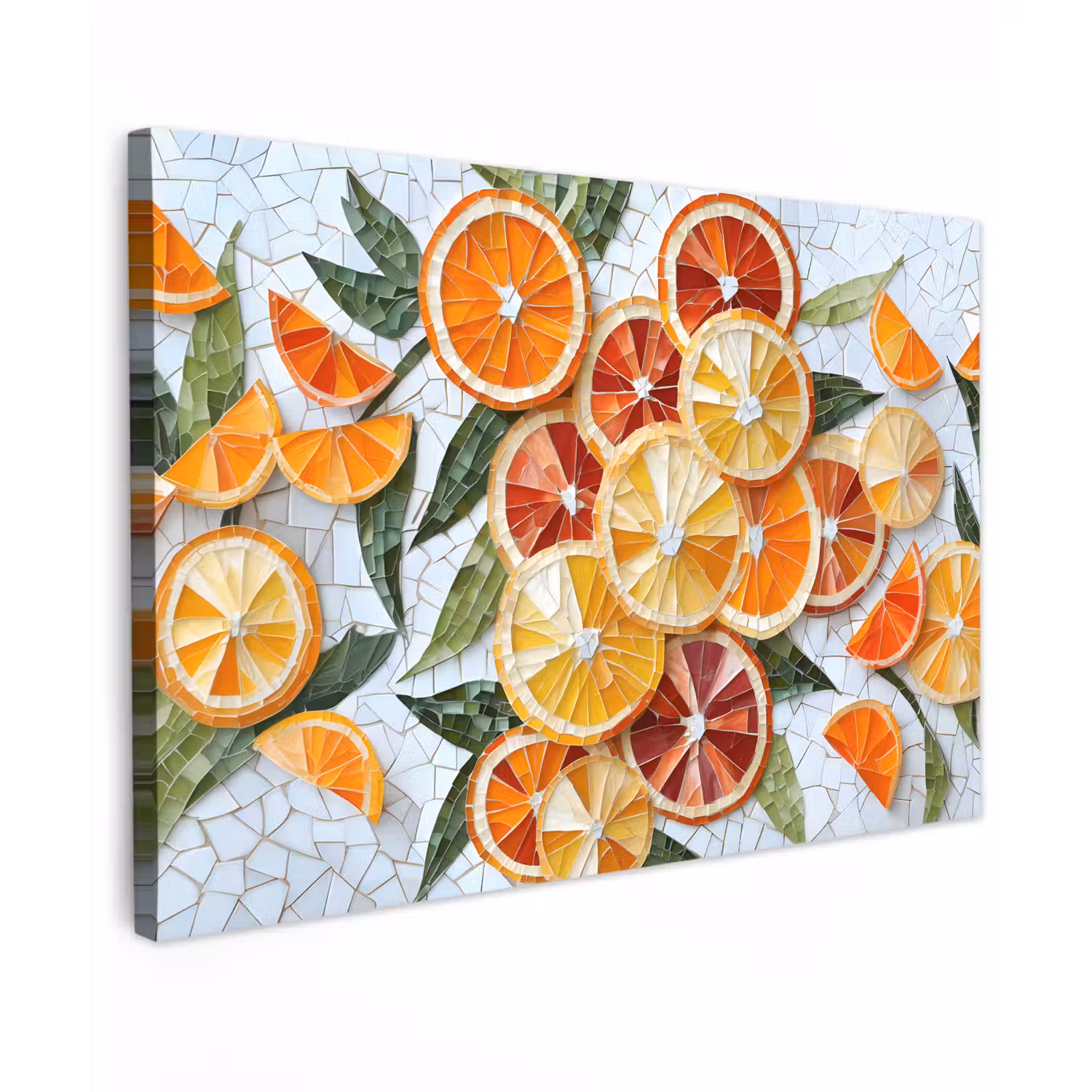 Schijfjes - Fruit - Oranje - Mozaïek canvas 2cm klein -z3d