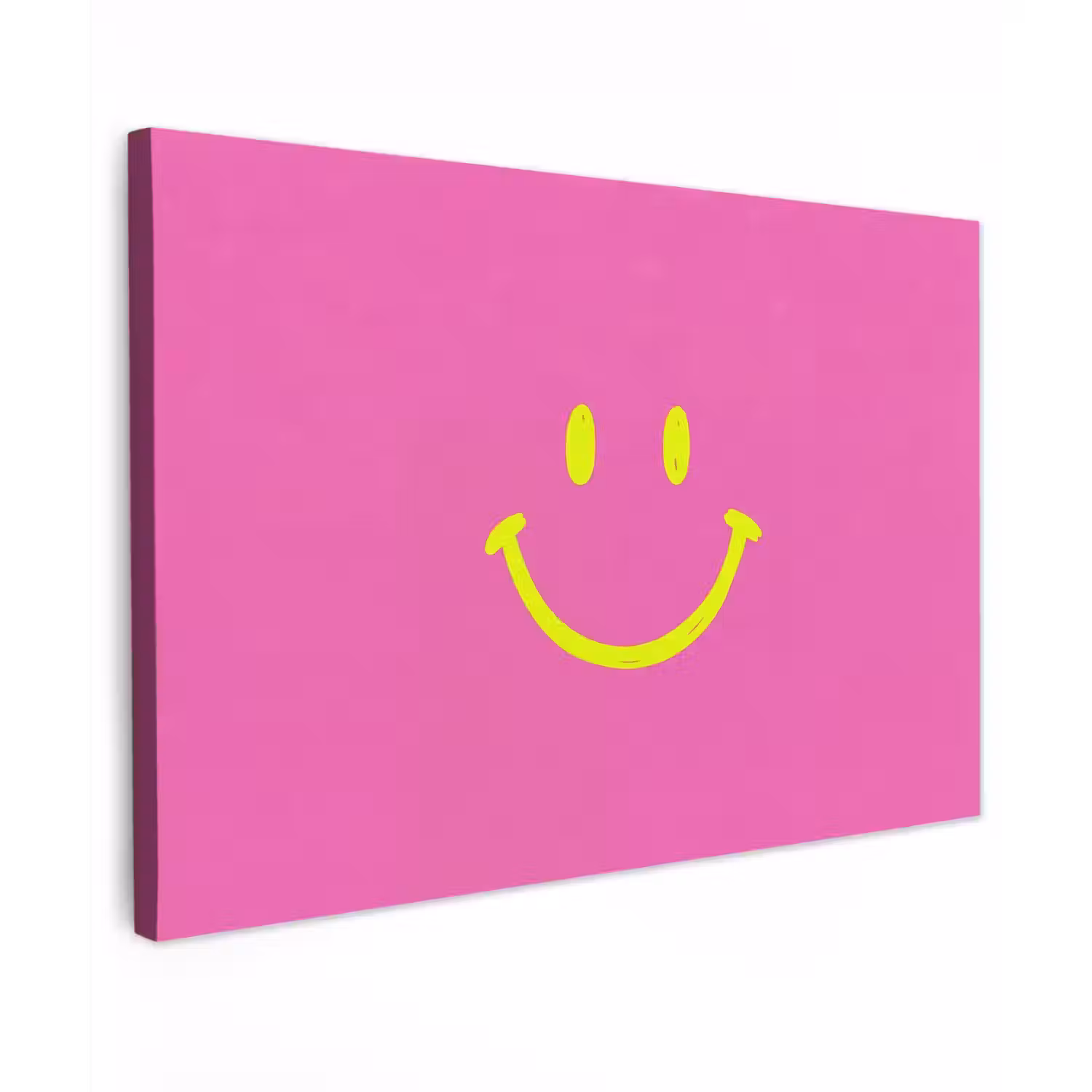 Smiley - Vrolijk - Roze canvas 2cm klein -z3d