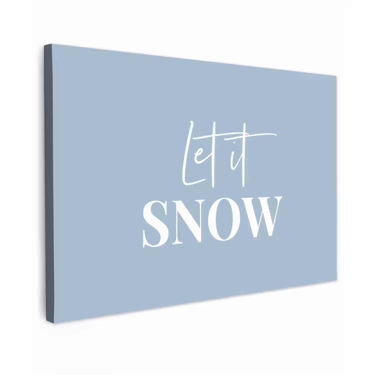 Sneeuw - Winter - Blauw - Let it snow canvas 2cm klein -z3d