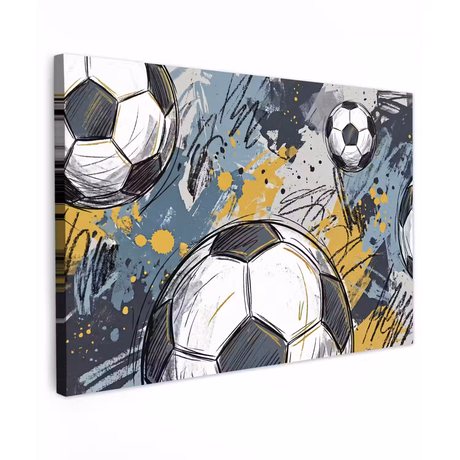 Voetbal - Abstract - Sport - Kleurrijk canvas 2cm klein -z3d
