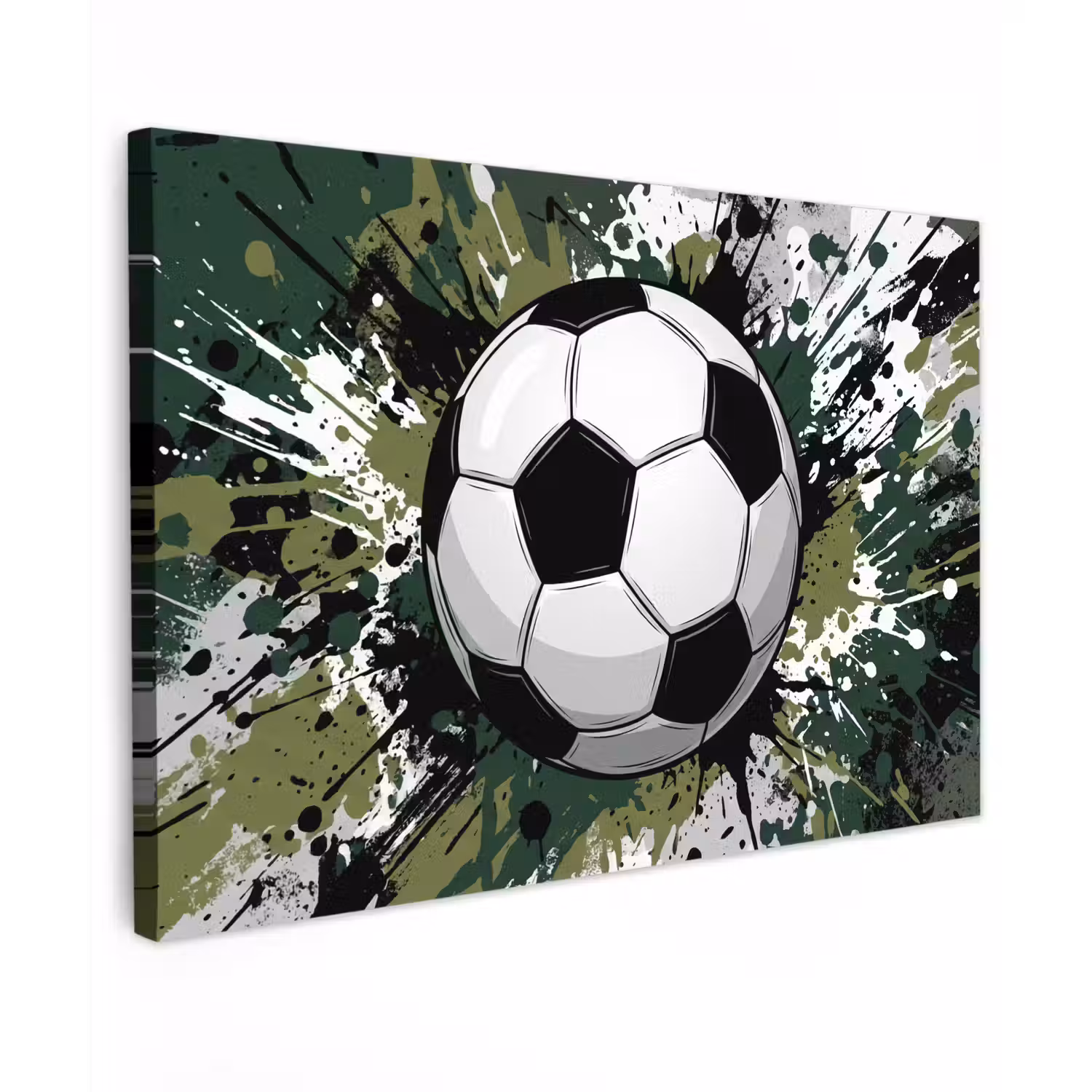 Voetbal - Verf - Spetters - Groen canvas 2cm klein -z3d