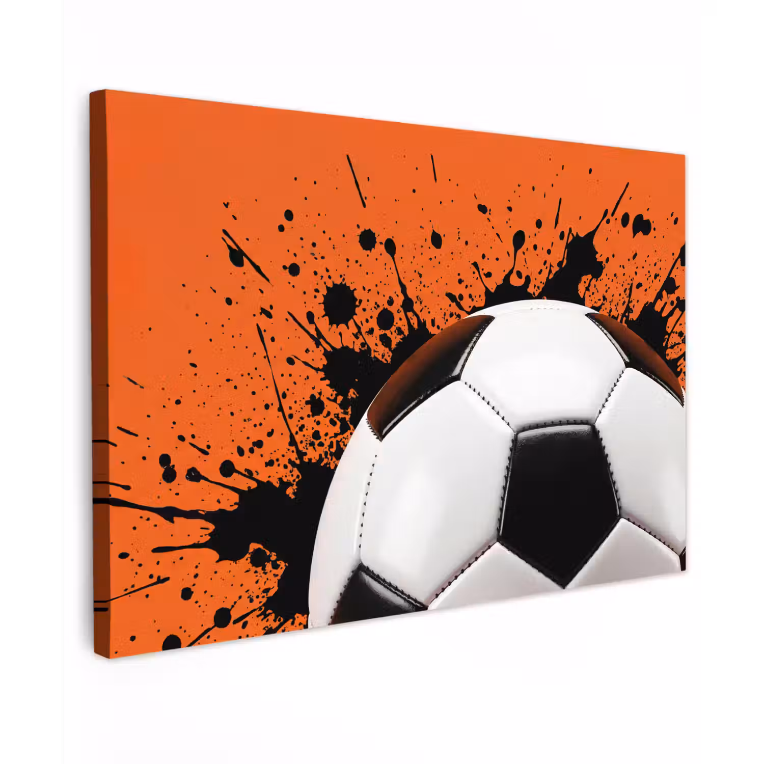 Voetbal - Verf - Sport - Oranje canvas 2cm klein -z3d