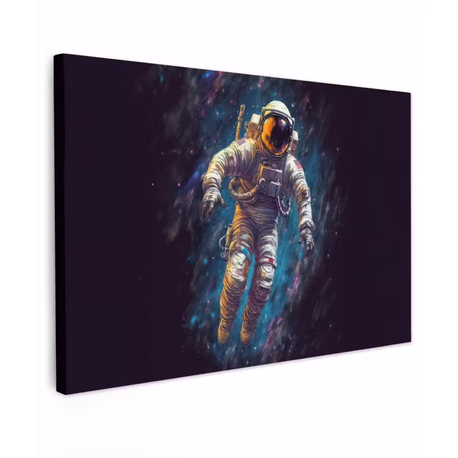 Ruimte - Neon - Astronaut - Sterren canvas 2cm klein -z3d