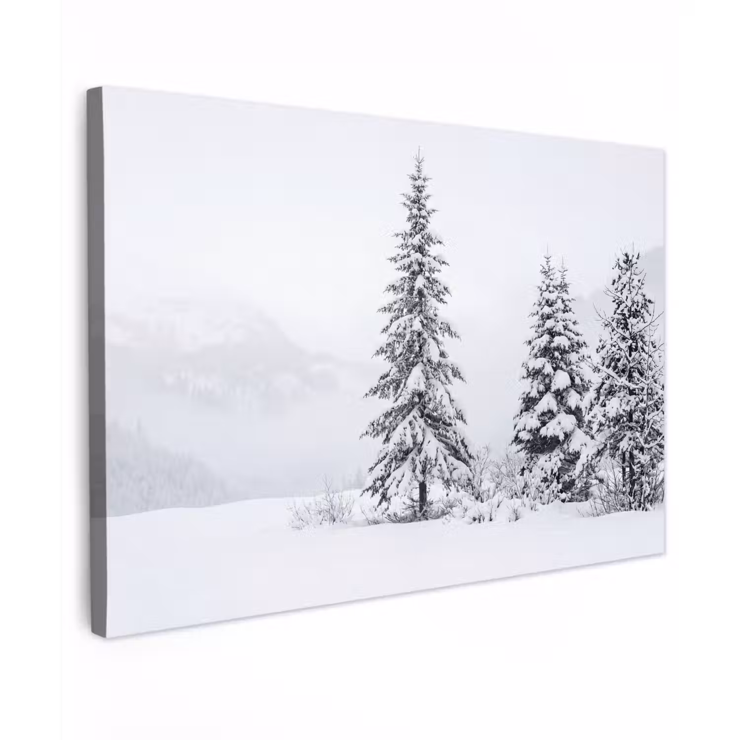 Fijnsparren - Sneeuw - Winter - Landschap - Stilte canvas 2cm klein -z3d