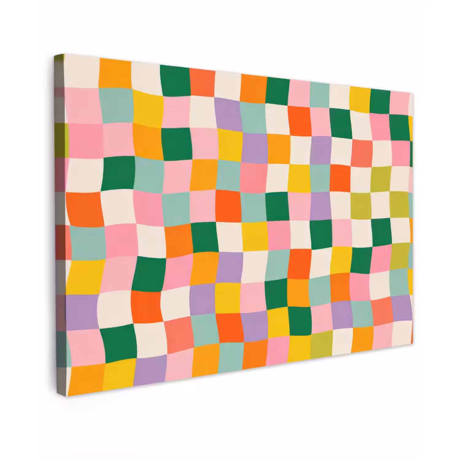 Vierkanten - Kleurrijk - Golvend canvas 2cm klein -z3d